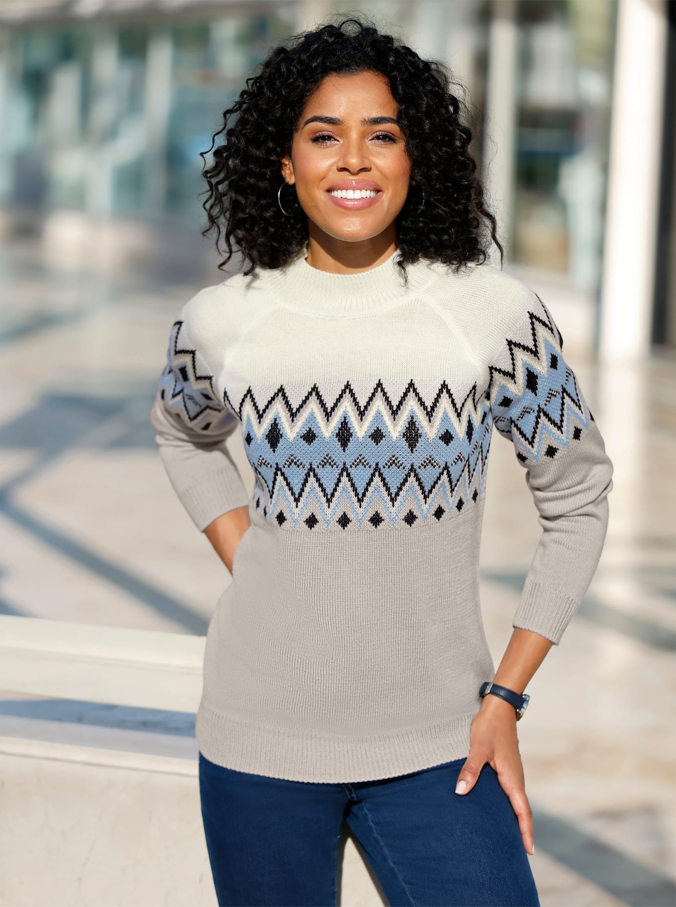 Classic Basics Pull à col montant »Langarm-Pullover«