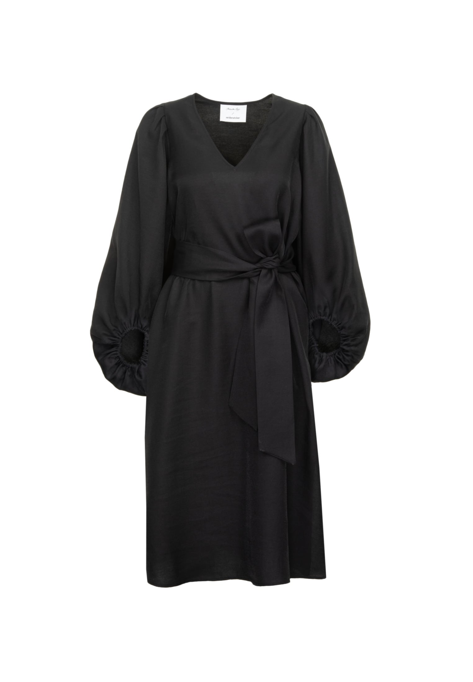 seidensticker Sommerkleid »Schwarze Rose«, Langarm V-Neck Uni