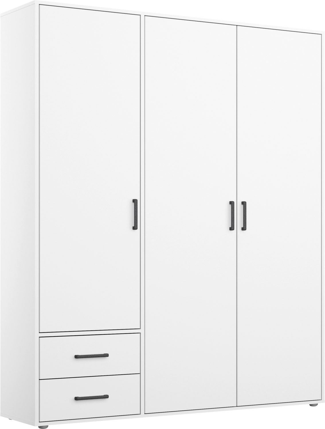 rauch Drehtürenschrank »Kleiderschrank Schrank Garderobe Wäscheschrank VOYAGER« in 3 verschiedenen Ausstattungen BASIC/CLASSIC/PREMIUM,  mit 2 modernen Griffvarianten, mit Aussenschubladen MADE IN GERMANY
