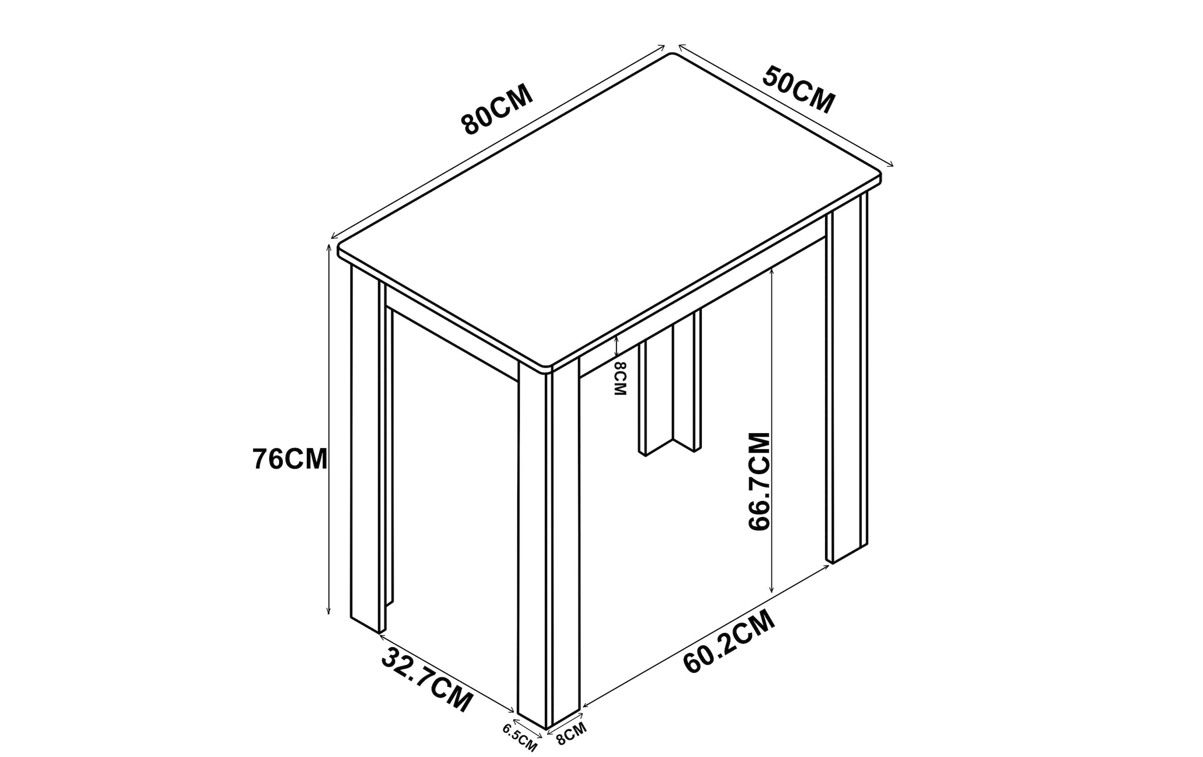 VCM Table de salle à manger »Esal 80 x 76 cm«