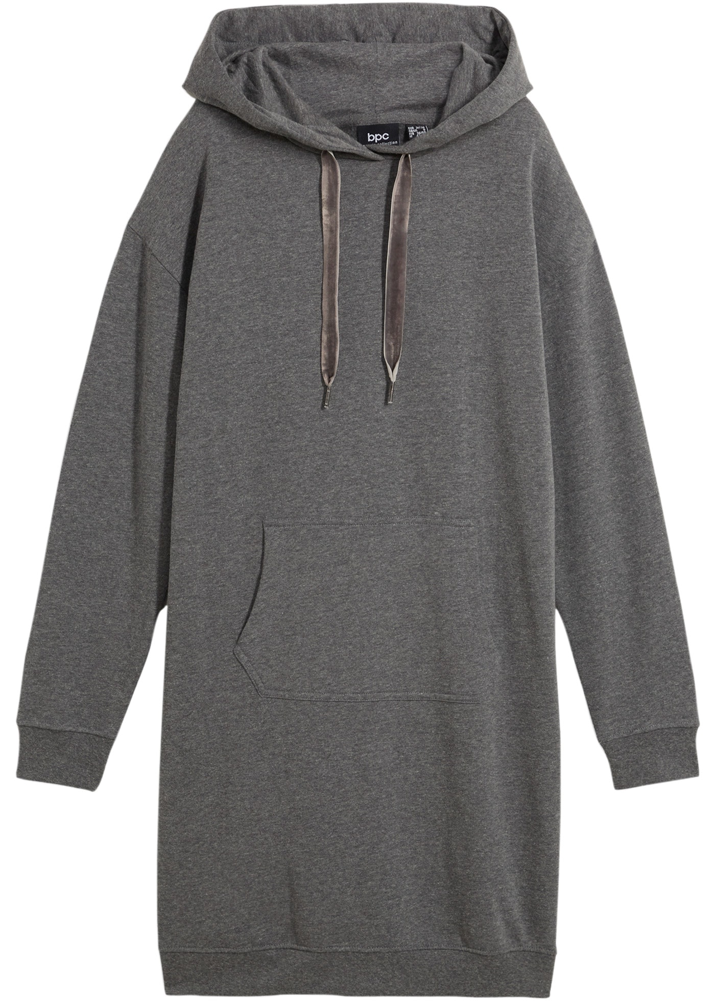 bonprix Robe en sweat »Sweatkleid mit Baumwolle« Poche kangourou mit Kapuze, aus Baumwolle und Viskose, lockere Passform