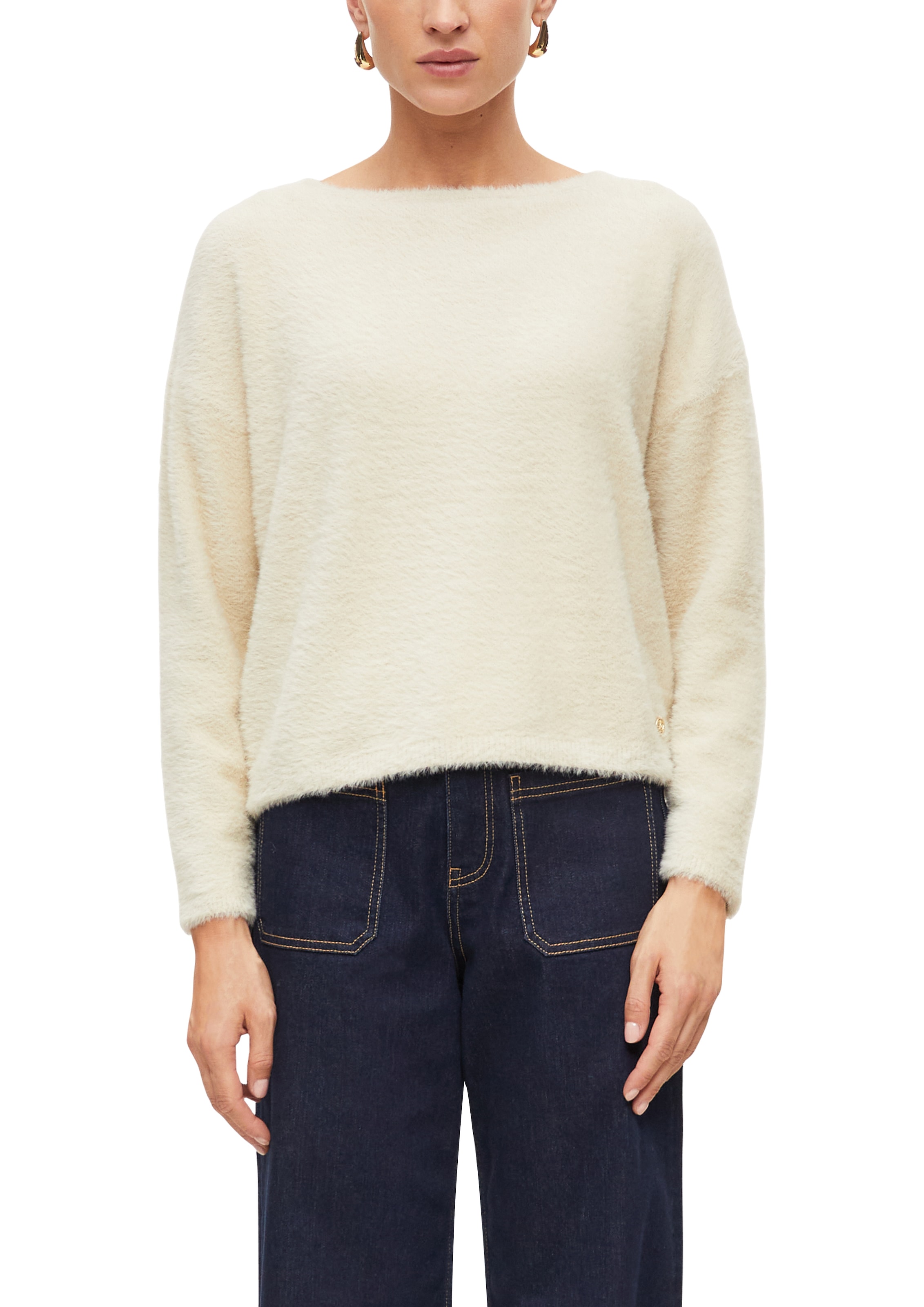 Image of s.Oliver BLACK LABEL Strickpullover U-Boot-Ausschnitt, Regular Fit, Viskosemix