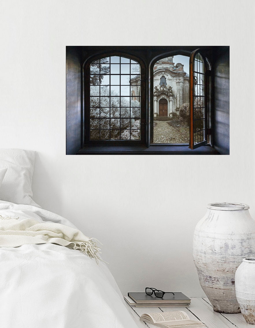 queence Wandsticker »Kleine Kapelle« Wandsticker, Wandbild, selbstklebend, 3D, Fenster