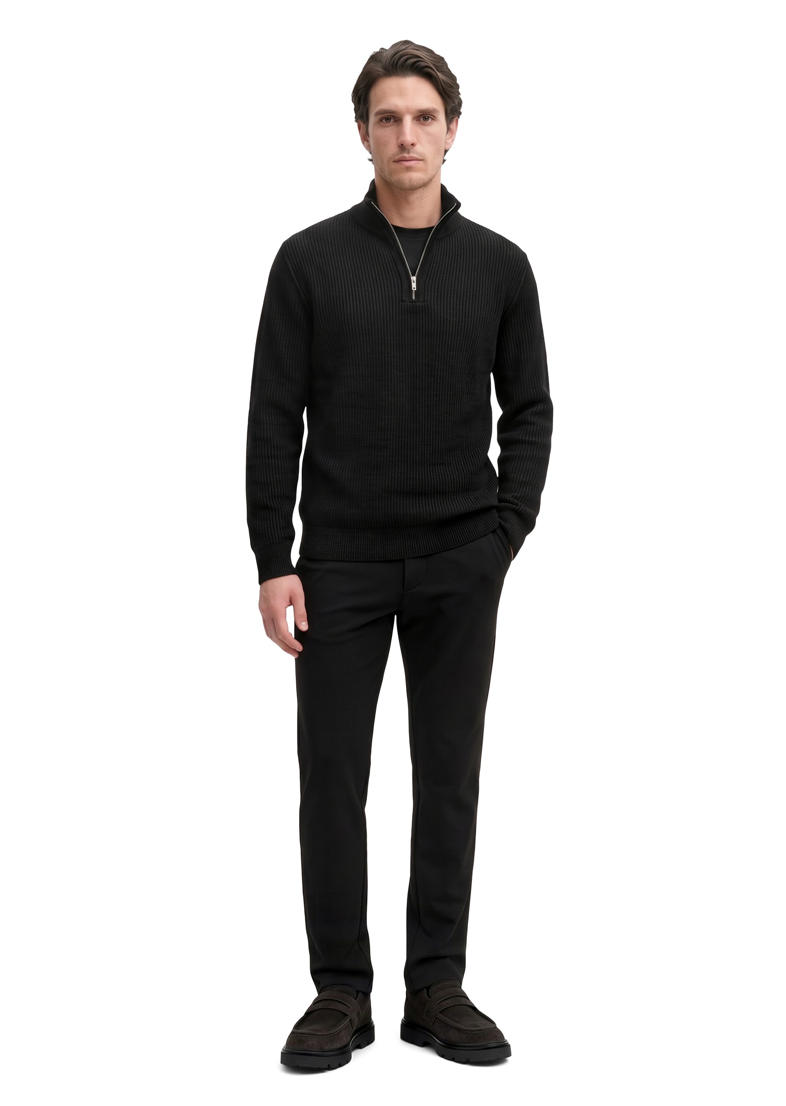 Marc O'Polo Troyer »regular aus Bio-Baumwoll-Schurwoll-Mix« avec teneur en laine vierge