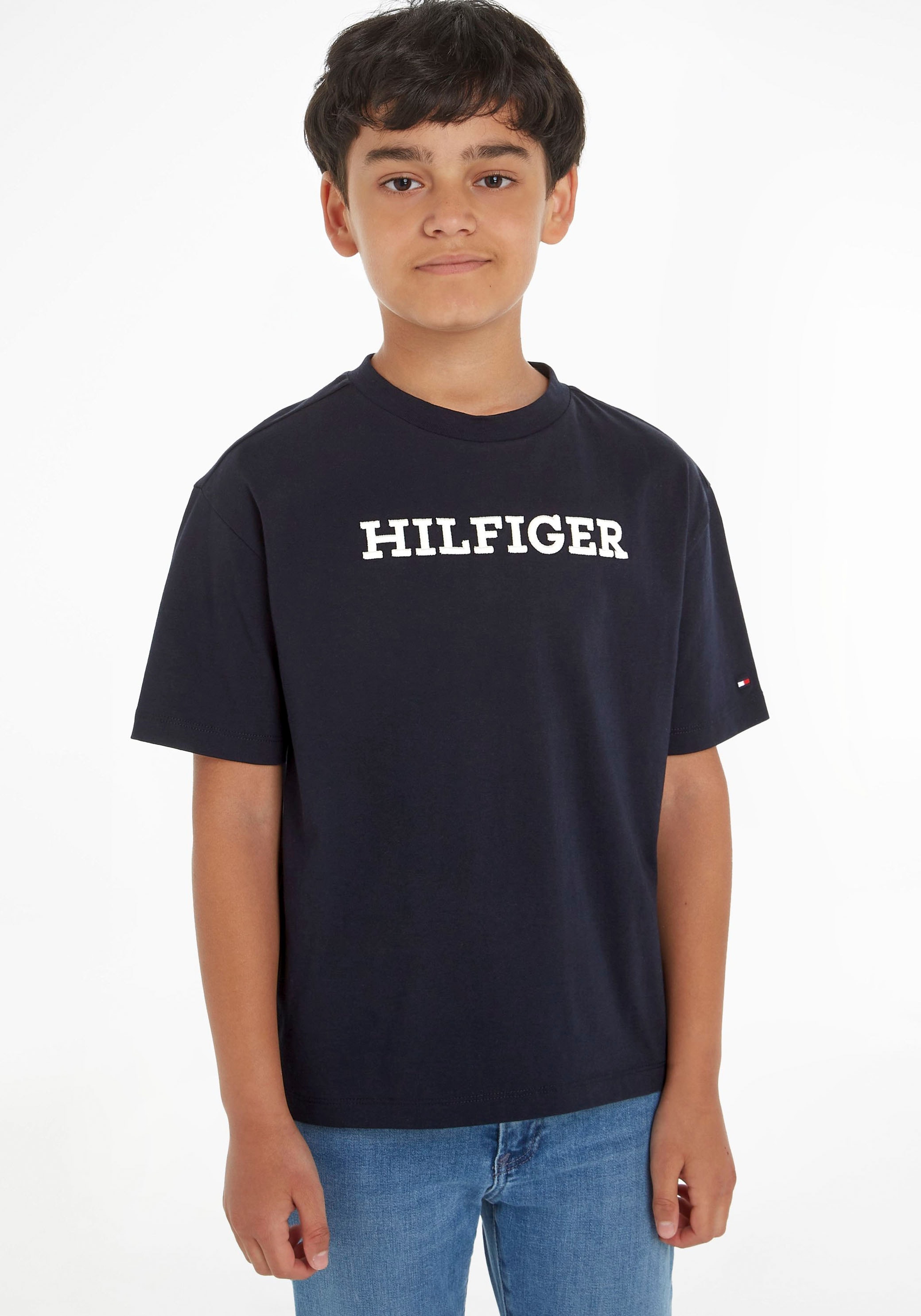 Tommy Hilfiger T-Shirt »U MONOTYPE TEE S/S«, mit grosser Logo-Stickerei