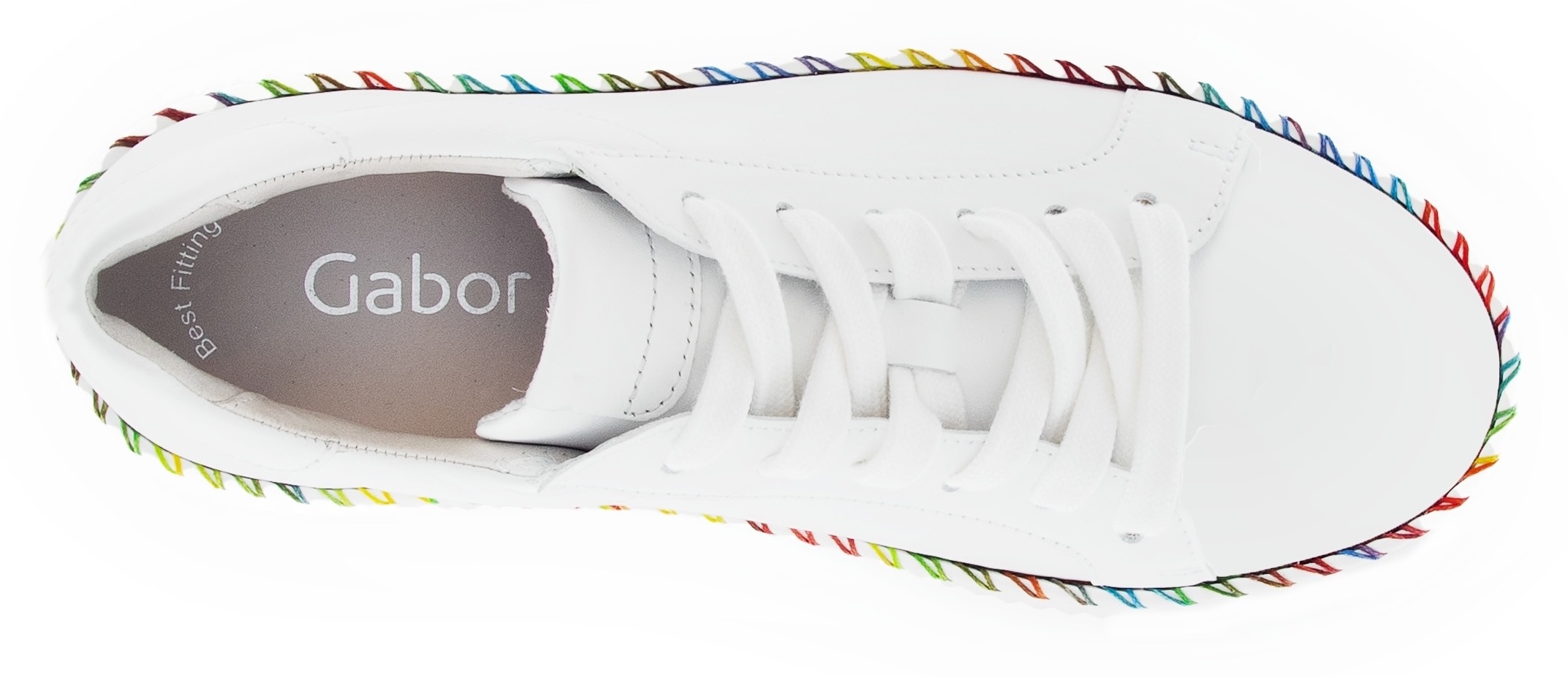 Gabor Plateausneaker  , Freizeitschuh, Halbschuh, Schnürschuh mit Kontrast-Rahmennaht