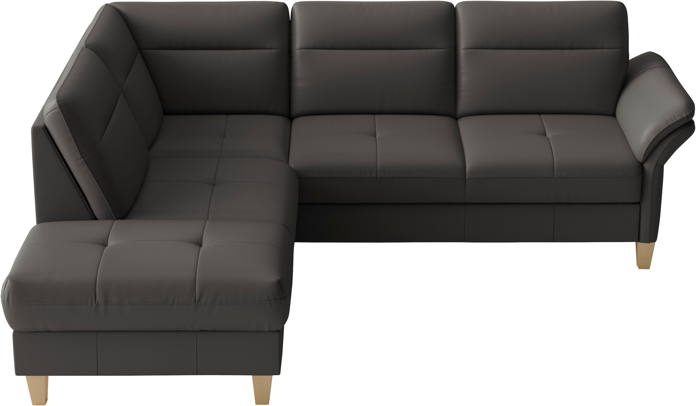sit&more Ecksofa »Pamela L-Form, Leder, B: 218 cm« optional Armteilverstellung, Schlaffunktion & Bettkasten