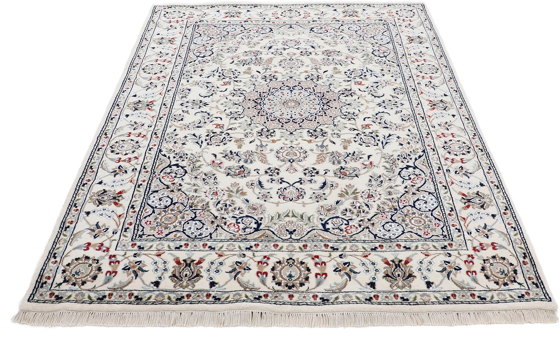 Woven Arts Orientteppich »Orientteppich Nain«, rechteckig, 15 mm Höhe, handgeknüpft, Wohnzimmer, reine Wolle