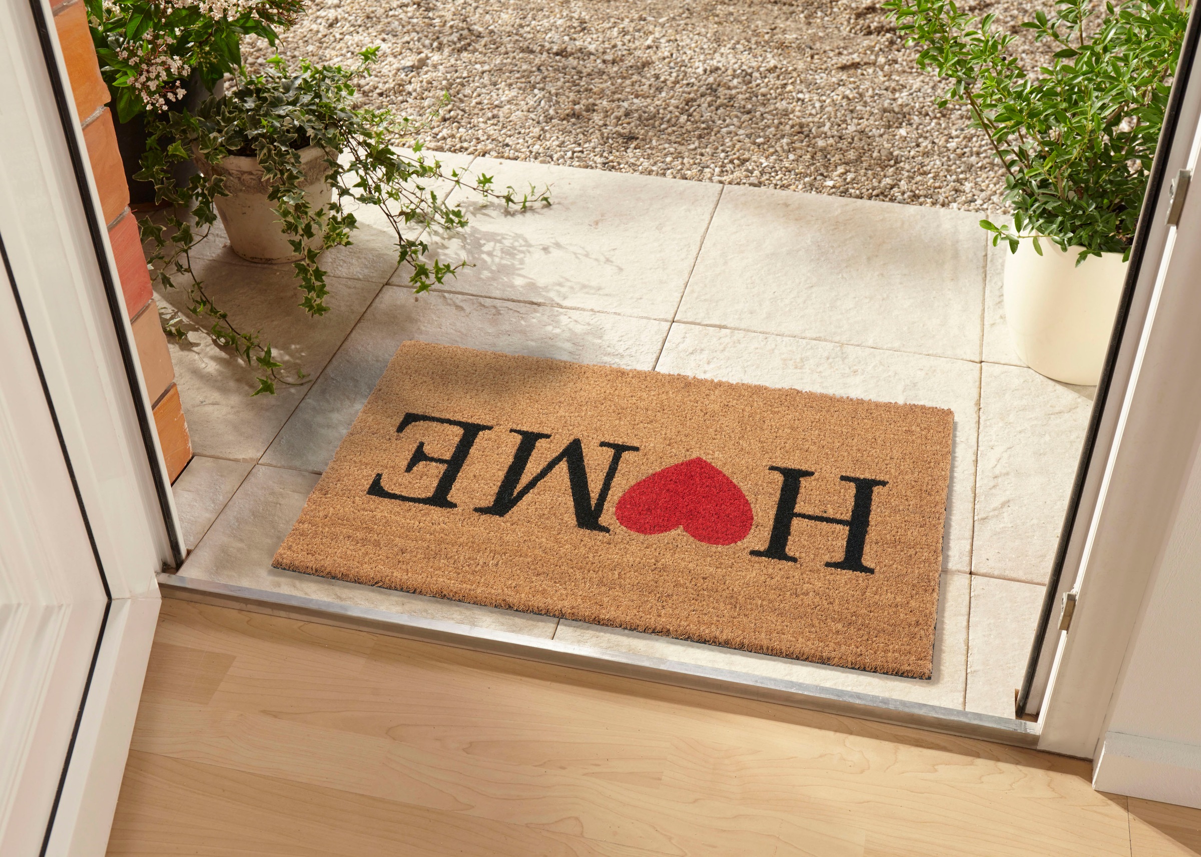HANSE Home Fussmatte »Mix Mats Kokos Home With Heart, Türmatte«, rechteckig, 15 mm Höhe, Kokos, Schmutzfangmatte, Outdoor, Rutschfest, Innen, Kokosmatte, Flur