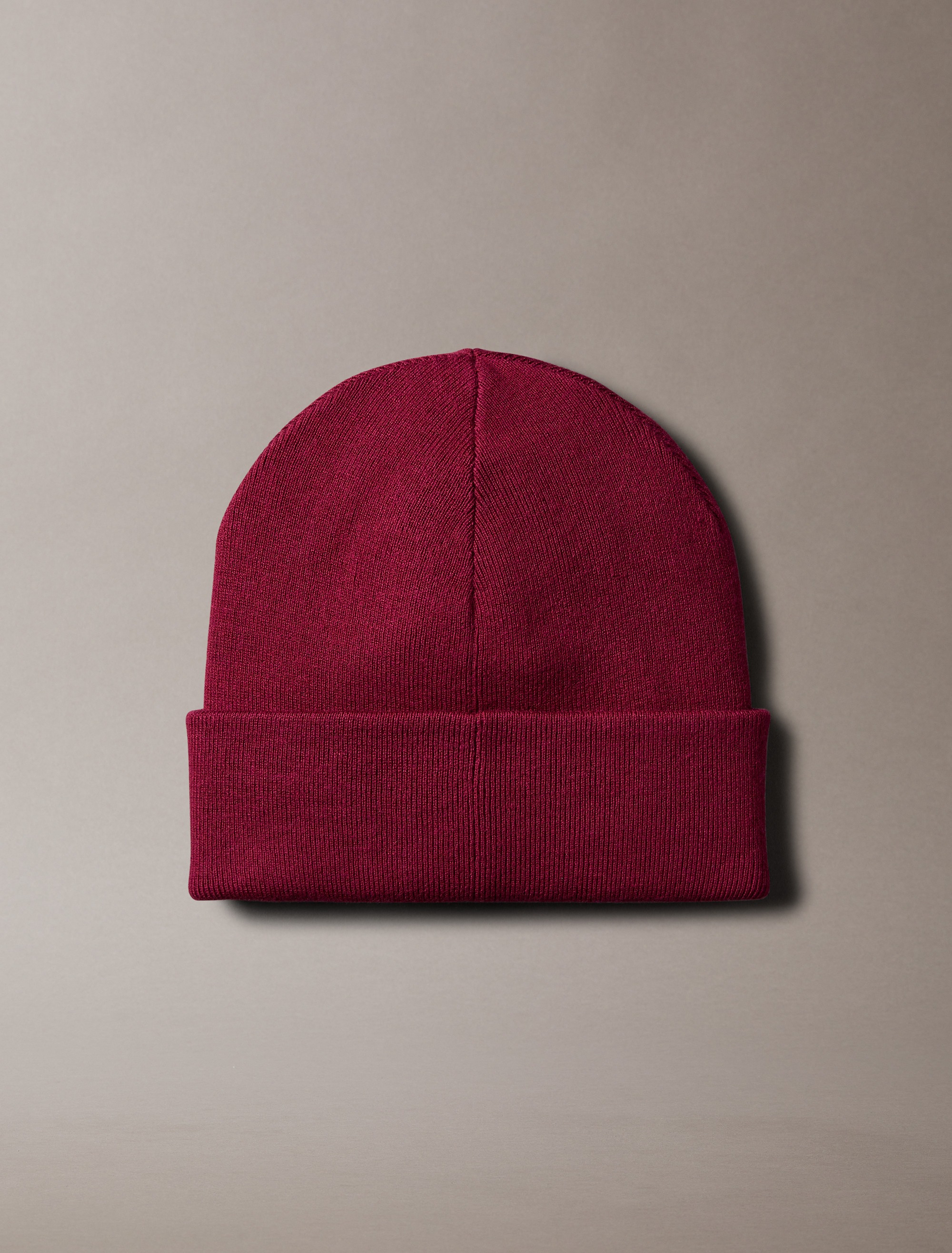 Calvin Klein Strickmütze »CK FINE RIB BEANIE«, mit Markenlogo