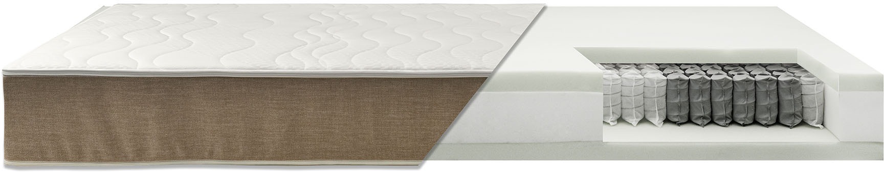 Breckle Northeim Boxspringmatratze »TFK 1000 Variant«, 25 cm hoch, Raumgewicht: 28 kg/m³, 1000 Federn, (1 St.), 7-Zonen Tonnentaschenfederkern, mit farbigem Border, Made in Germany
