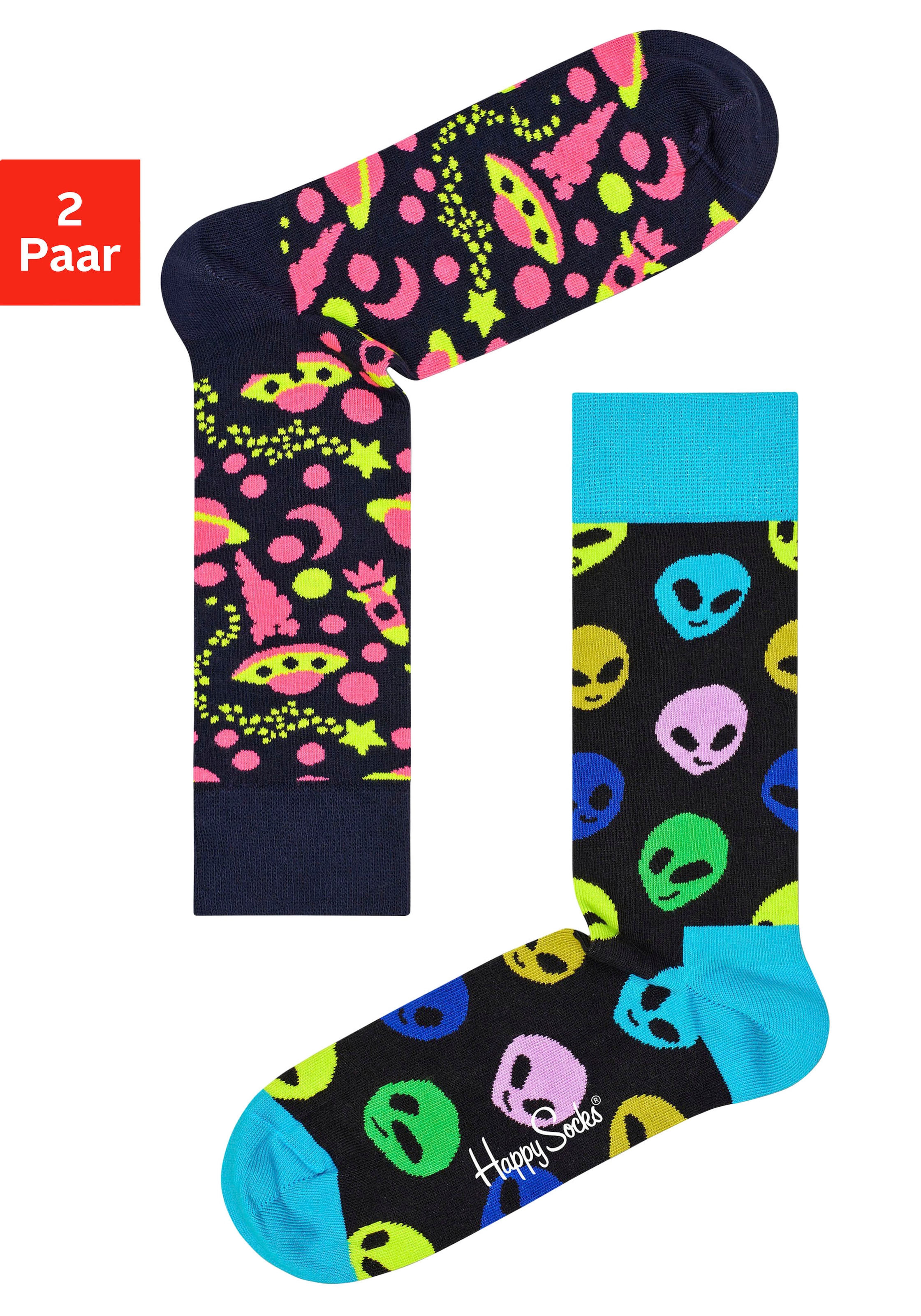 Image of Happy Socks Socken, (2 Paar), mit Alien- und Weltraummotiven bei Ackermann Versand Schweiz