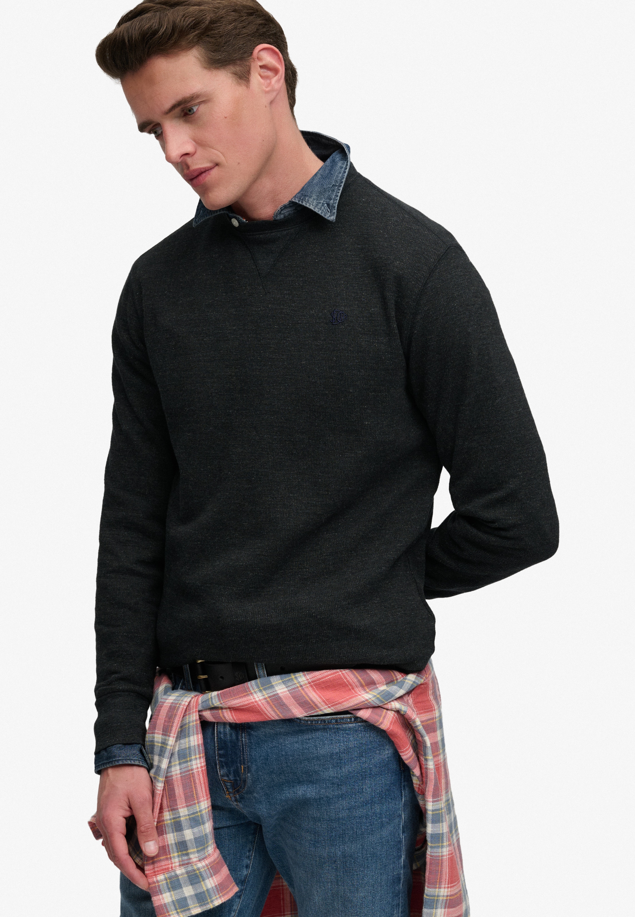 Superdry Langarmshirt »CLASSIC SLUB WAFFLE TOP« aus Baumwolle, Relaxed Fit, mit Rundhalsausschnitt