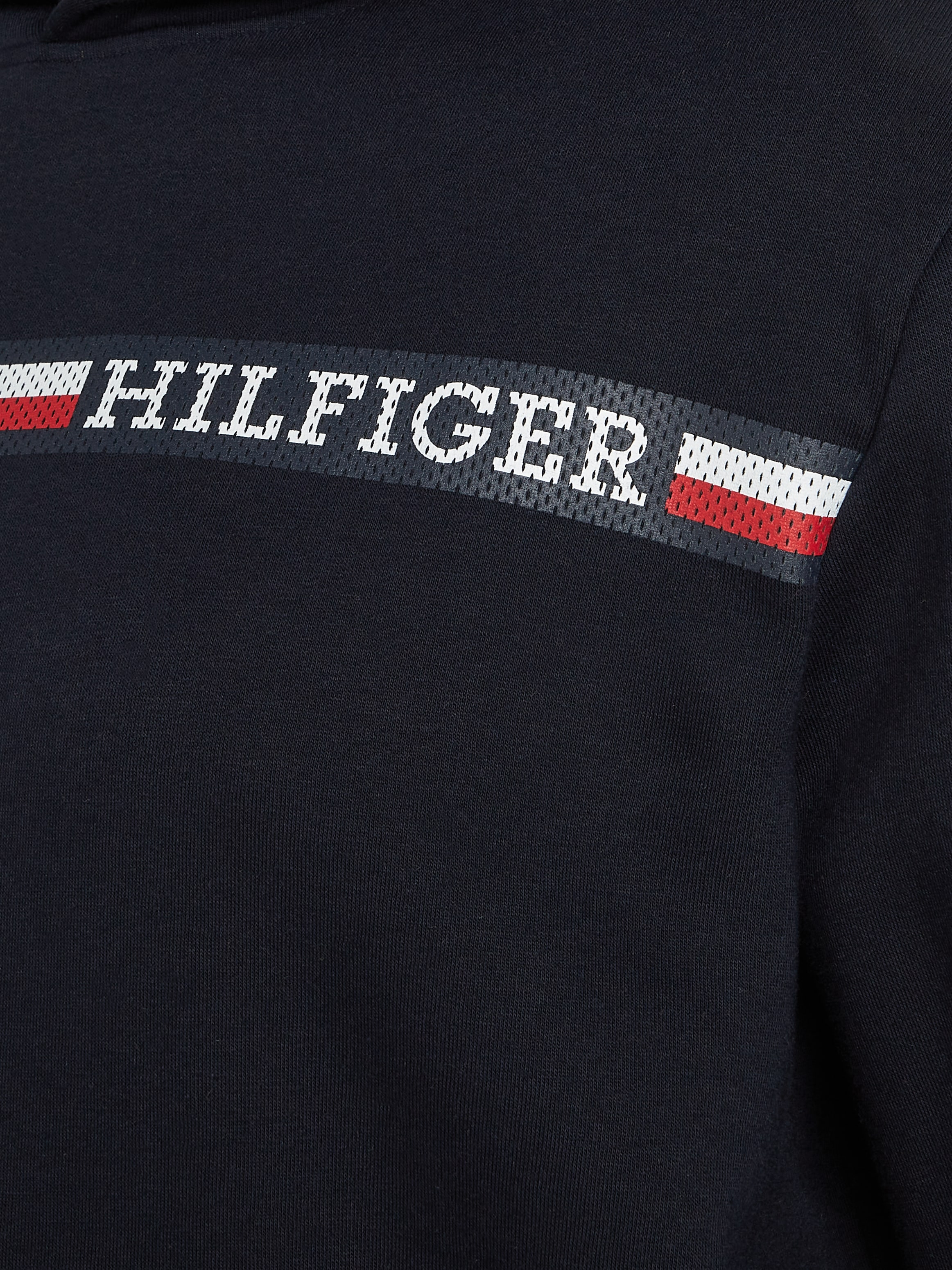 Tommy Hilfiger Big & Tall Kapuzensweatshirt »BT-CHEST STRIPE HOODY-B«, Grosse Grössen mit Logoprägung