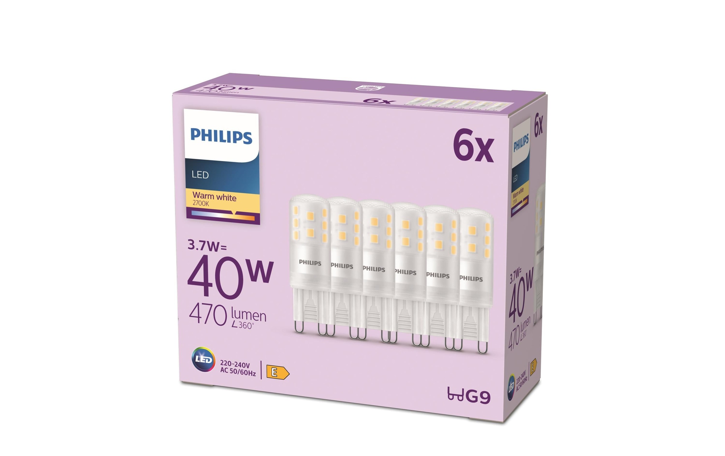 Philips LED-Leuchtmittel »40W, G9 x 6 2700K«, 1 St.
