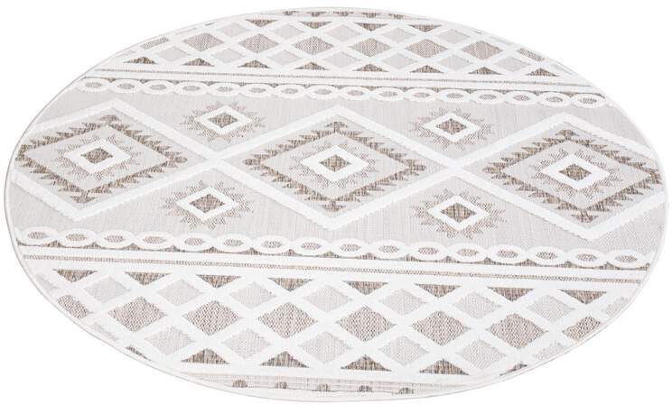 Image of Carpet City Teppich »Santorini«, rund, 5 mm Höhe, 3D-Effekt, für Wohnzimmer, Flur, Küche, Wintergarten, Balkon, Wetterfest & UV-beständig bei Ackermann Versand Schweiz