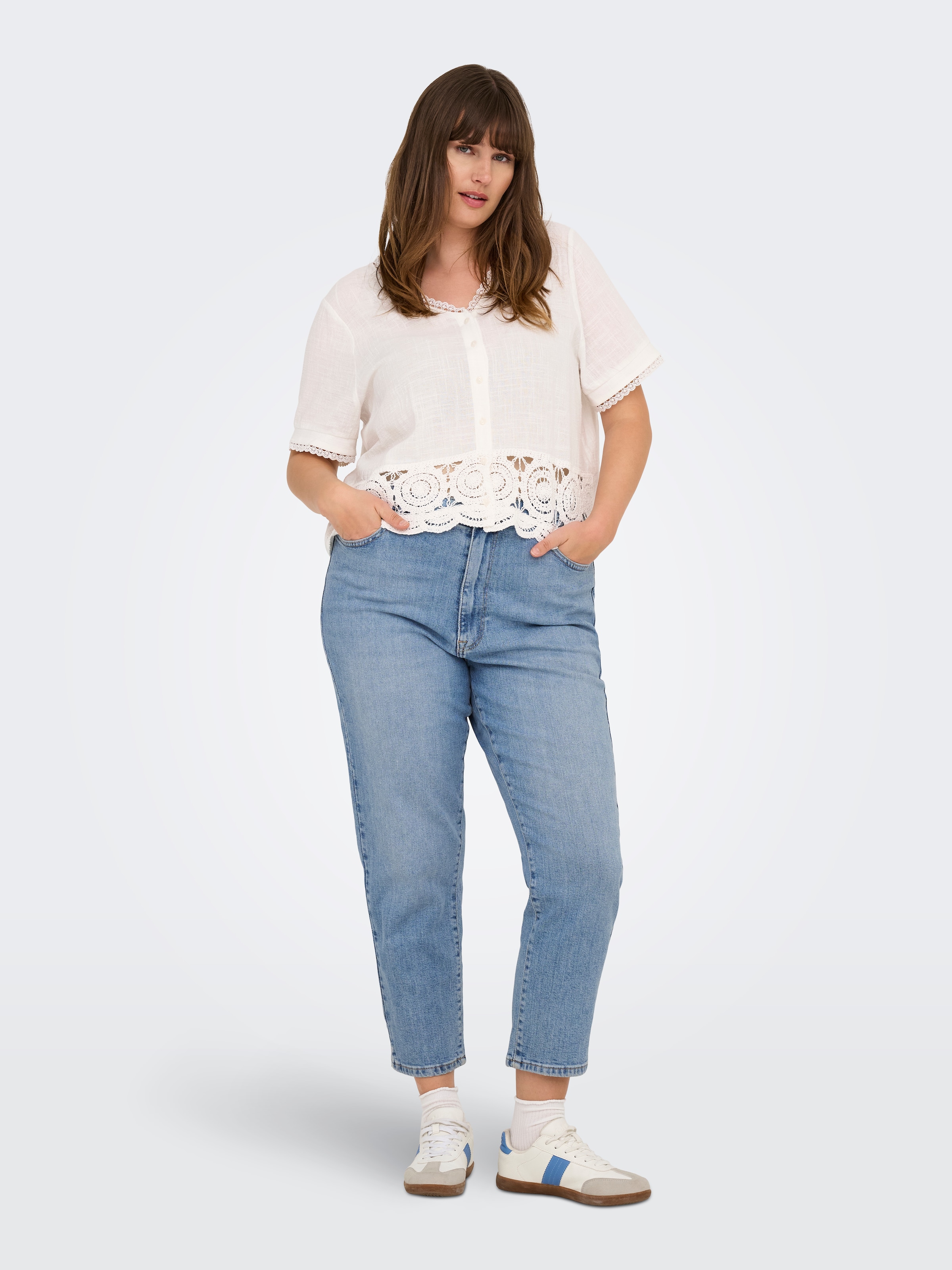 ONLY CARMAKOMA High-waist-Jeans »CAREMILYSTRETCH HW STR ANK DNM CRO1 NOOS«