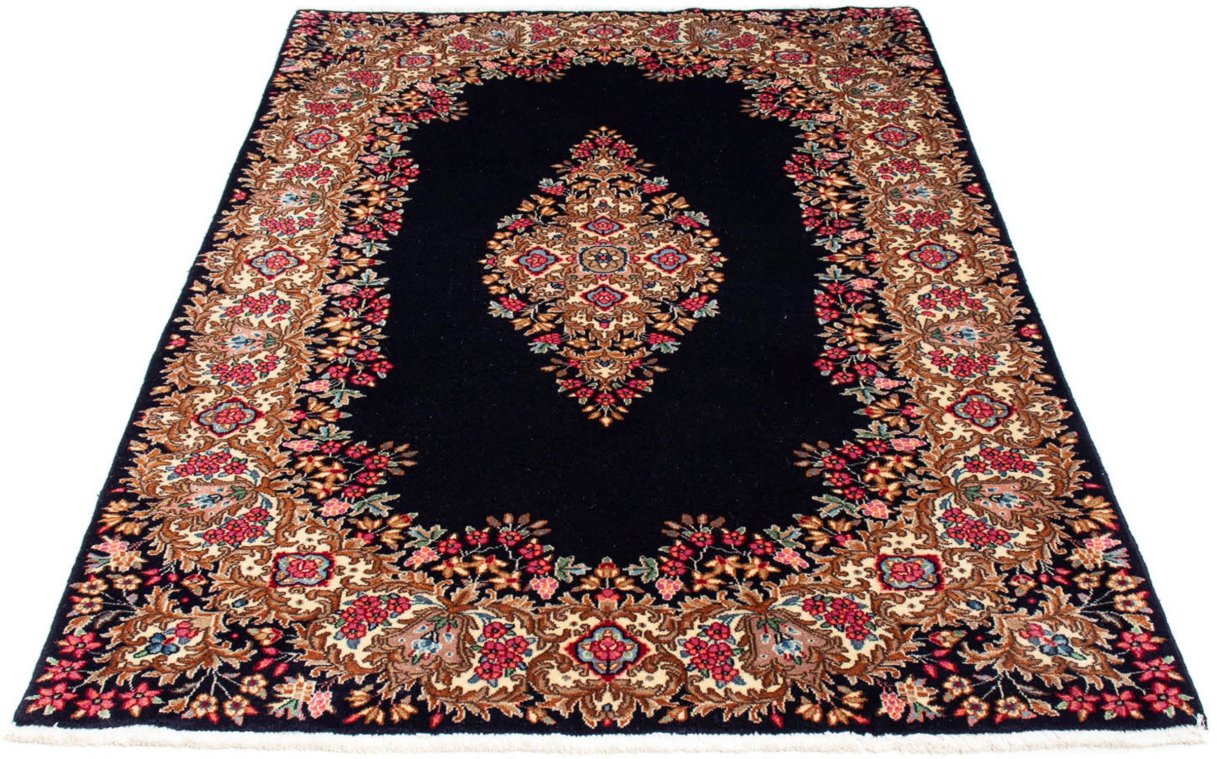 Image of morgenland Orientteppich »Perser - Royal - 178 x 116 cm - dunkelblau«, rechteckig, 10 mm Höhe, Wohnzimmer, Handgeknüpft, Einzelstück mit Zertifikat bei Ackermann Versand Schweiz