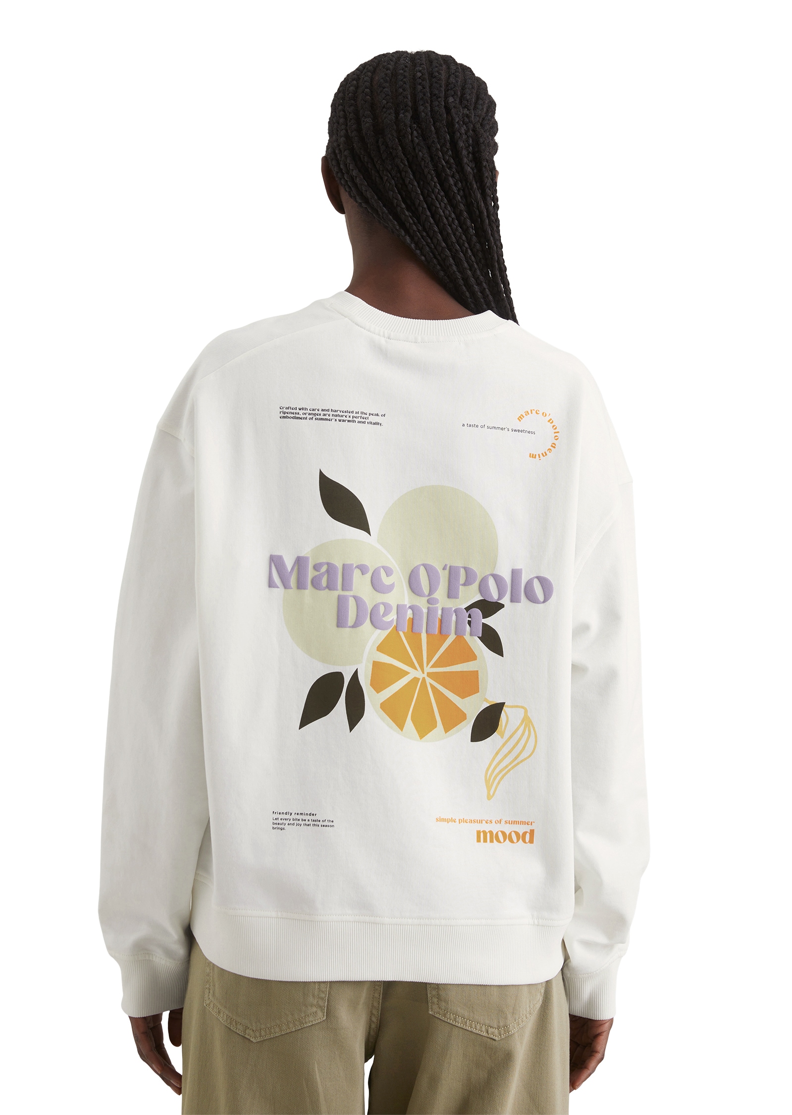 Marc O'Polo DENIM Sweatshirt, oversized, mehrfarbiger Print auf dem Rücken
