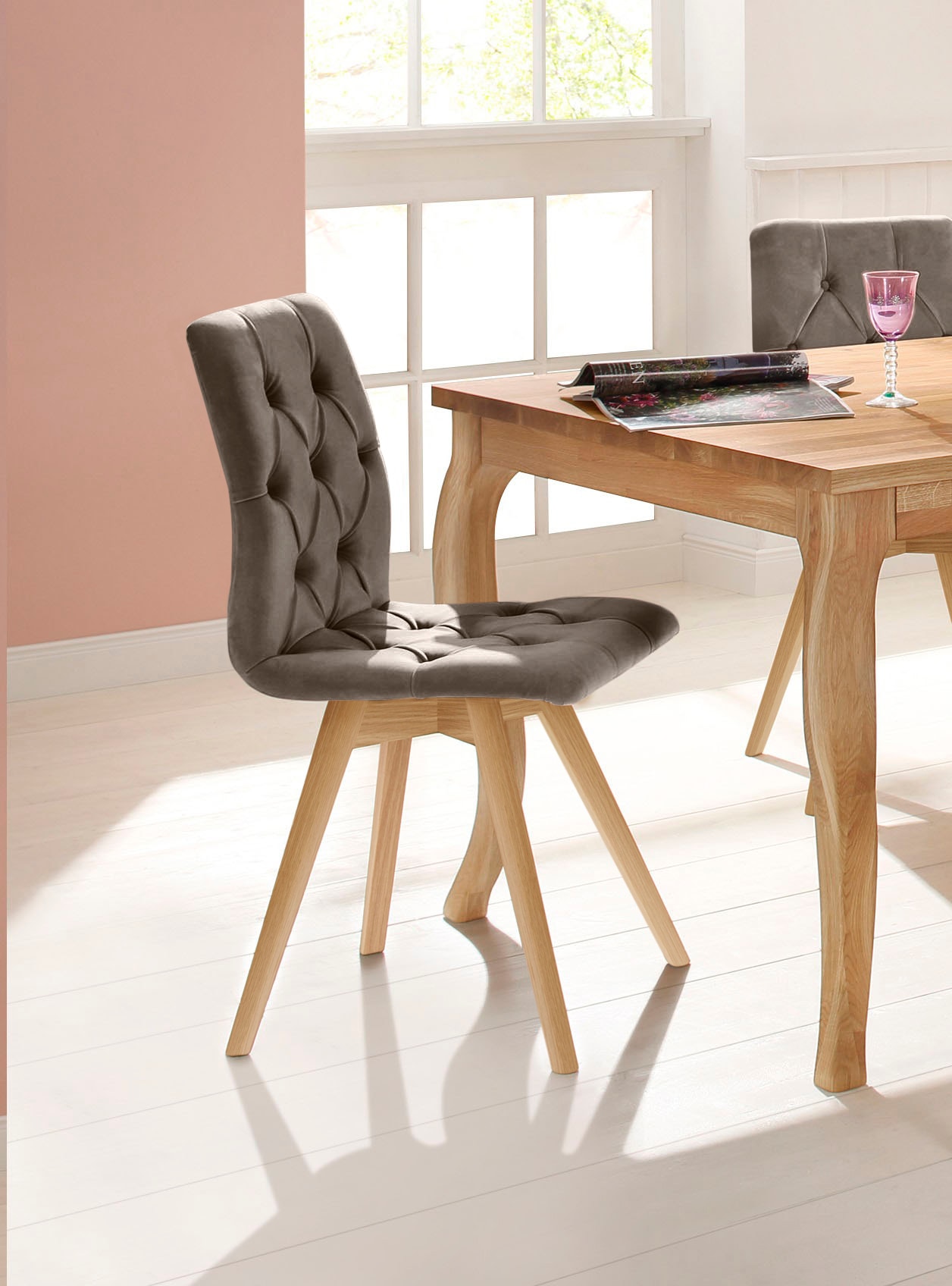 GOODproduct Chaise de salle à manger »Rania« (Set) 2 cuisim 2er/4er/6er Set, Massivholzbeinen