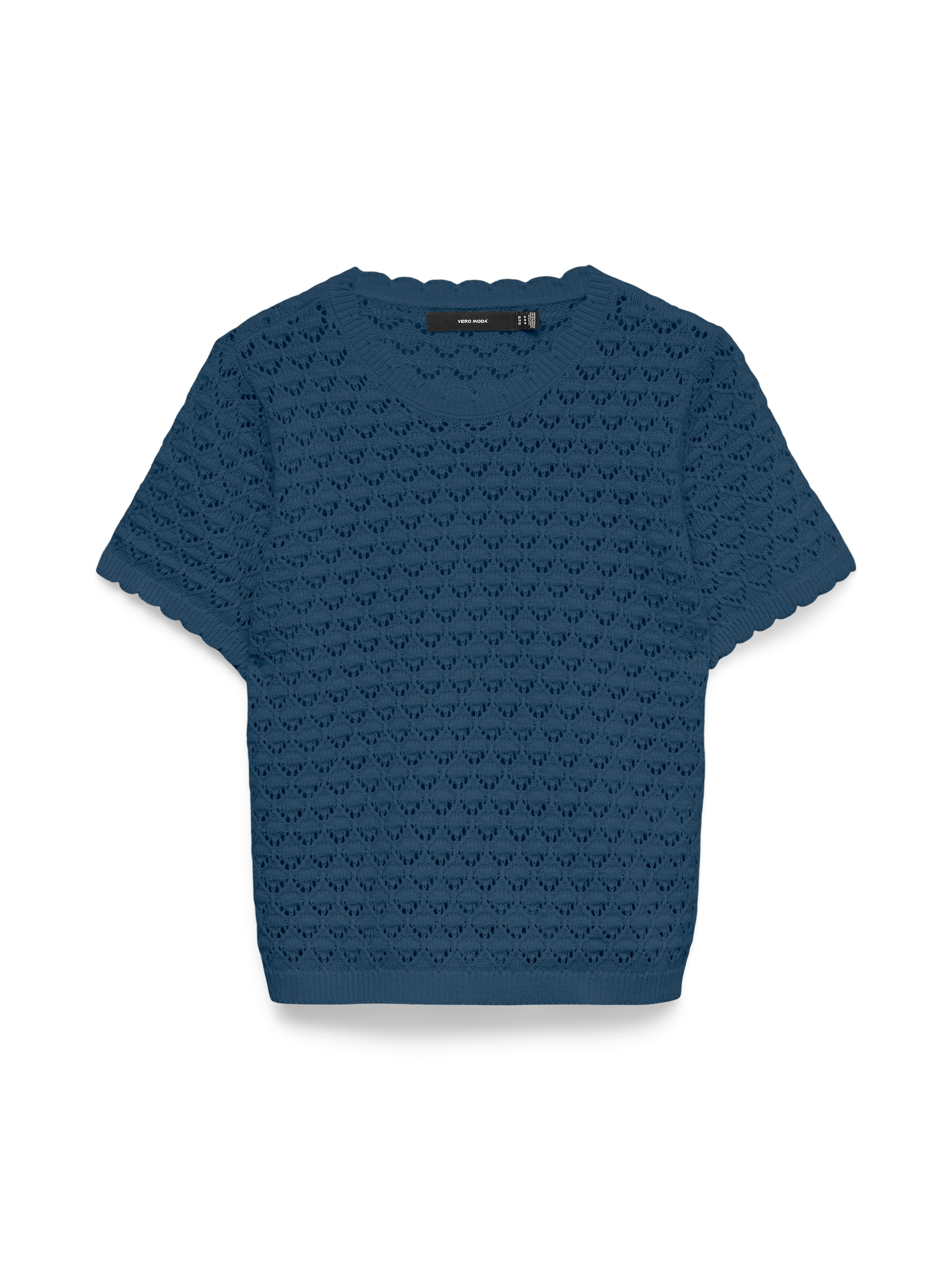 Vero Moda Top en tricot »VMJAQUELINE SS O-NECK TOP BOO« mit zartem Muster