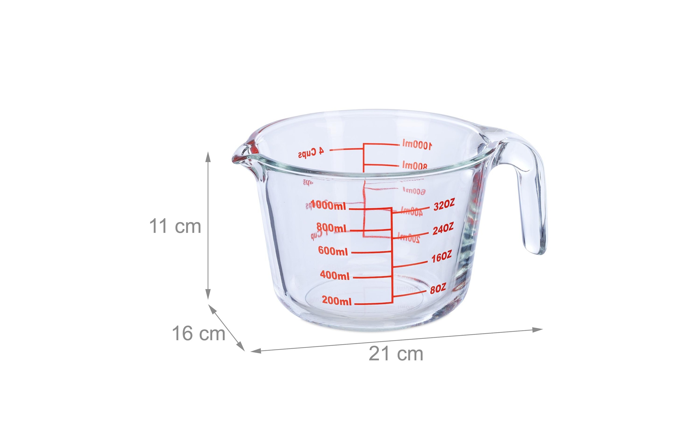 relaxdays Messbecher »1 l«, Glas, (1 St.)