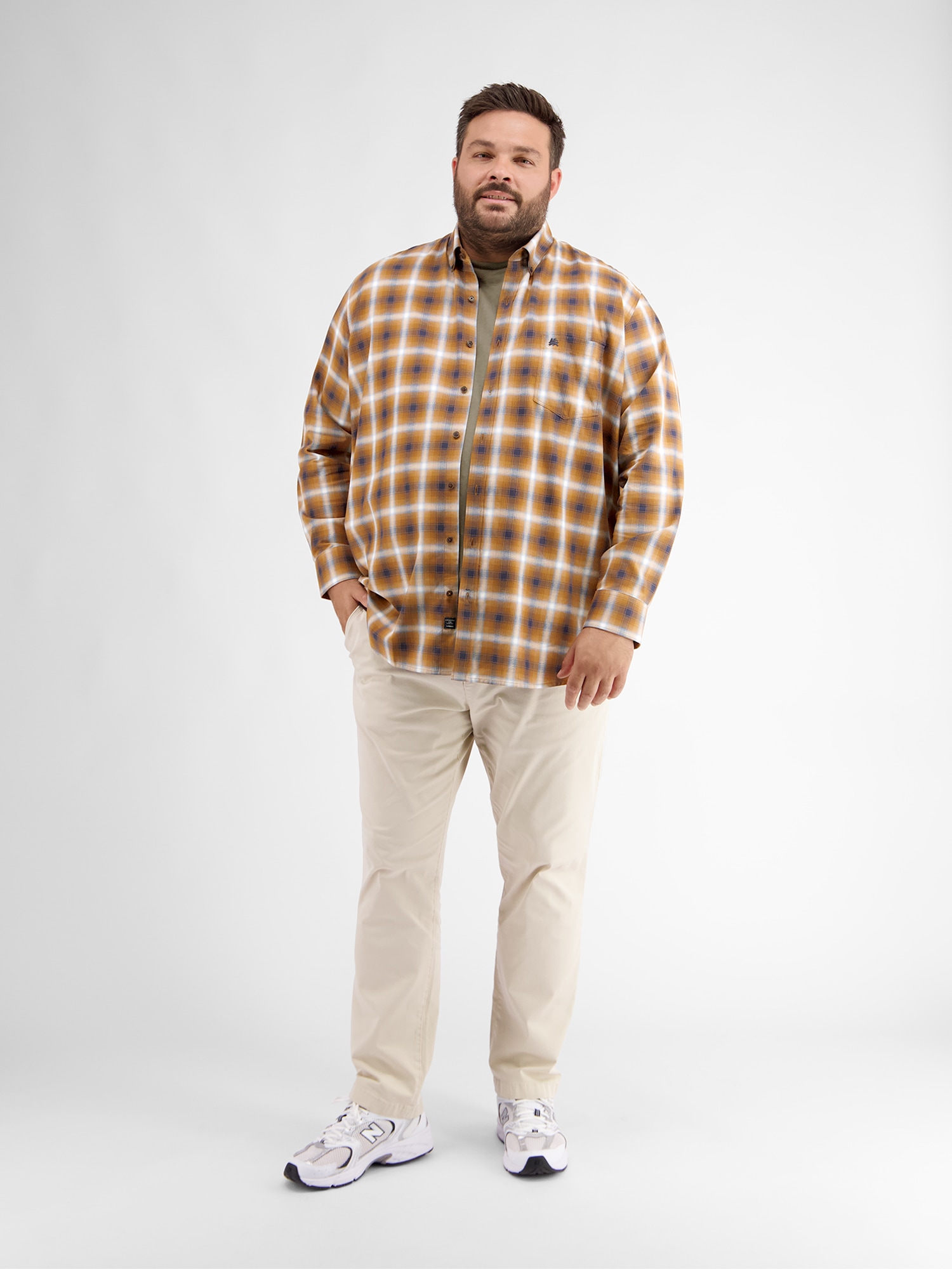 LERROS Chemise à carreaux »Karohemd mit Fischgratstruktur«