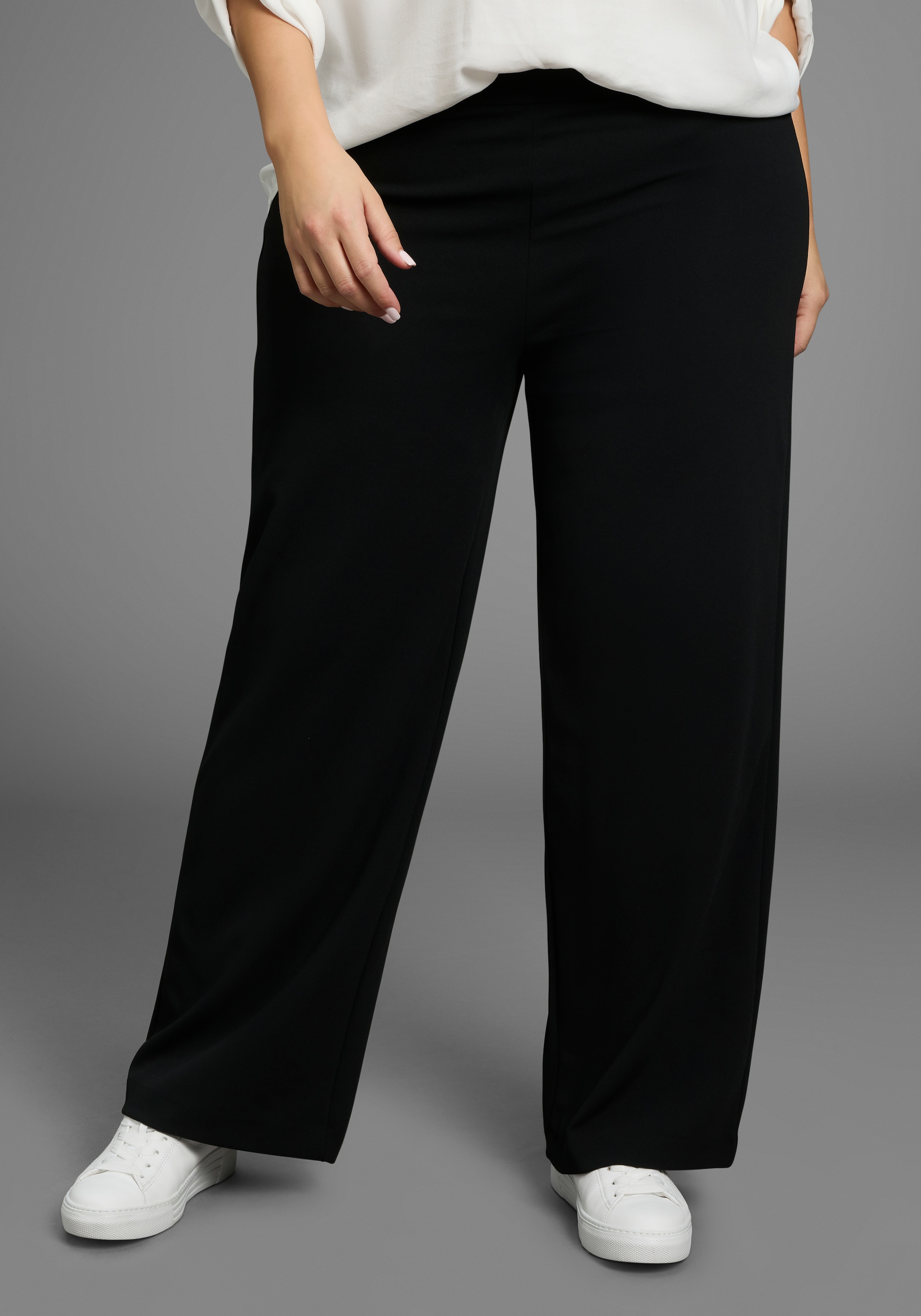 Image of Laura Scott CURVE Schlupfhose "Grosse Grössen" aus formstabilem, elastischem Stoff mit weitem Bein