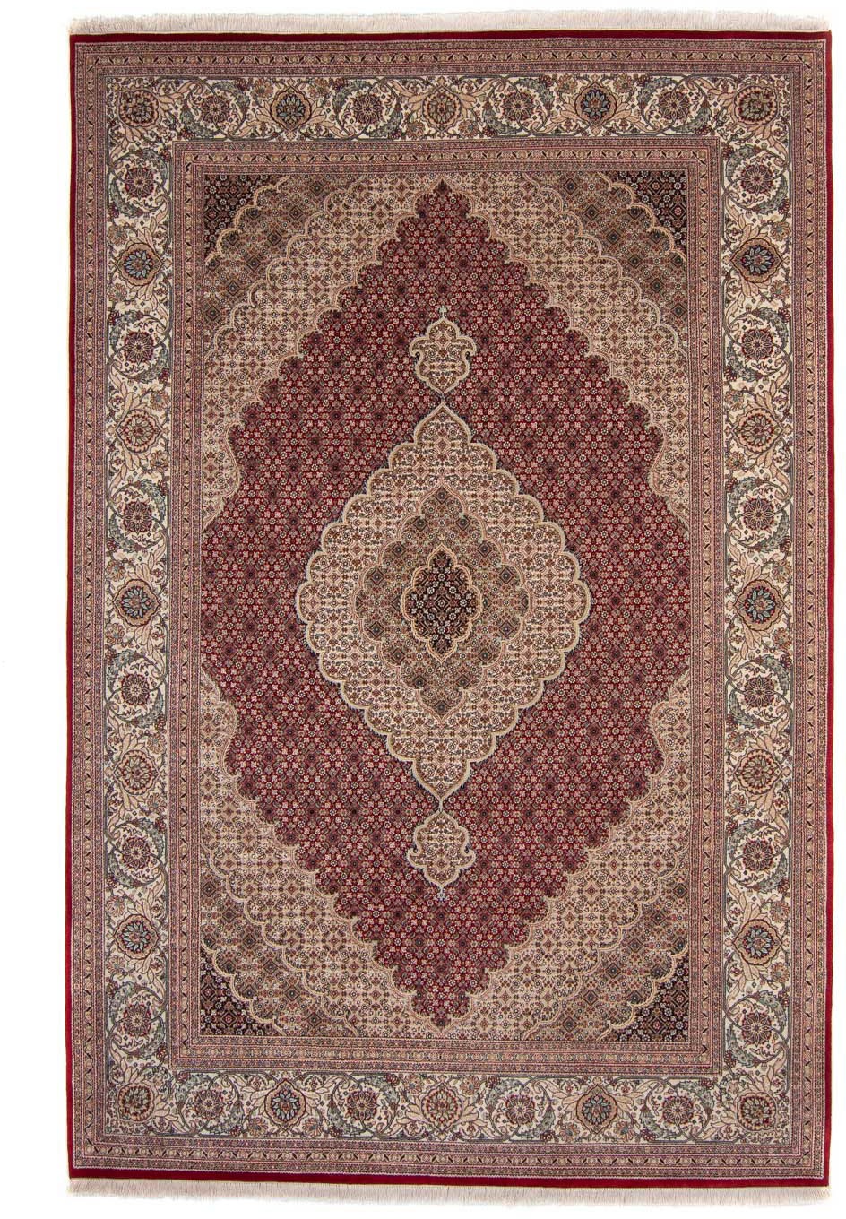 Image of morgenland Seidenteppich »Täbriz Medaillon Rosso 306 x 204 cm«, rechteckig, 1 mm Höhe, Unikat mit Zertifikat bei Ackermann Versand Schweiz