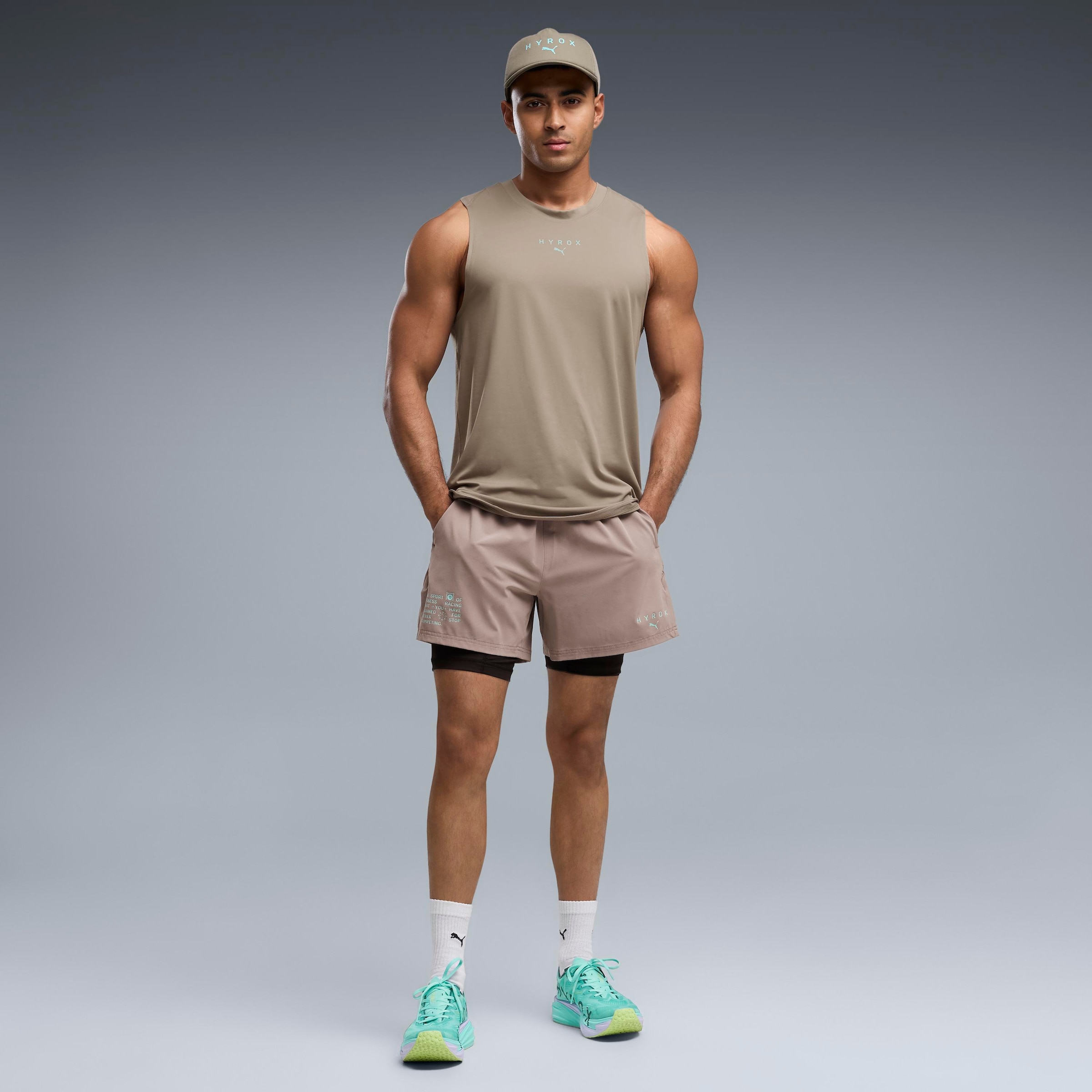 PUMA Débardeur »M  X HYROX CLOUDSPUN TANK« design sans manches, col rond, longueur normale