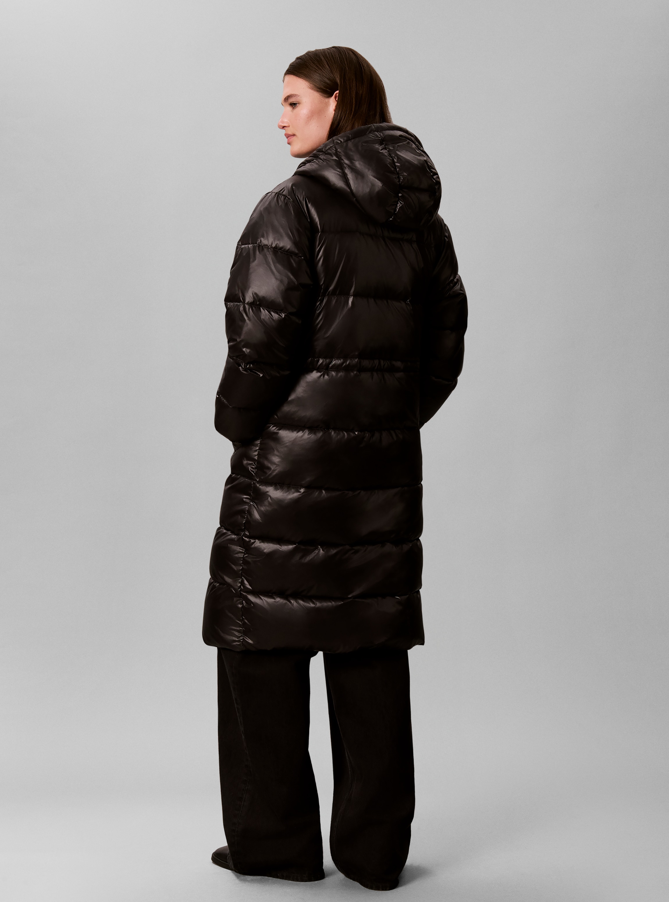 Calvin Klein Jeans Steppmantel »SHINE LONG PUFFER« Regular fit mit Kapuze
