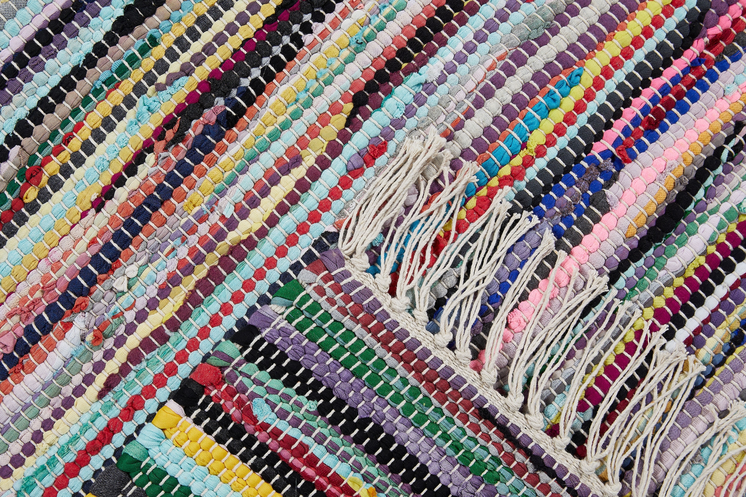 Flachgewebe, rechteckig, handgewebt, Fleckerl, bequem »Multi«, mit Teppich Baumwolle, reine kaufen Fransen Andiamo