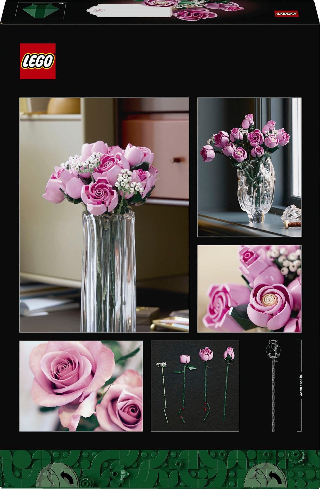 LEGO® Konstruktionsspielsteine »Rosa Rosenstrauss (10374), LEGO Botanicals« Blumen, Made in Europe