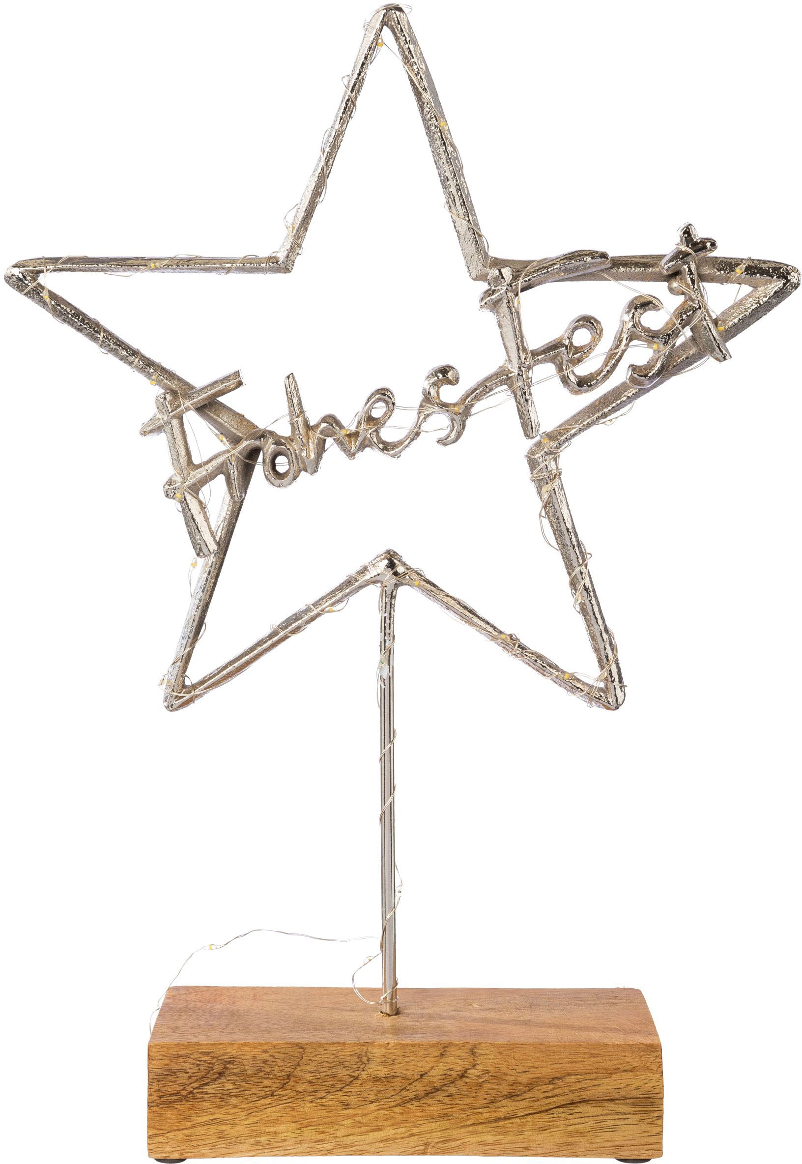 Image of Creativ deco Dekoobjekt "LUMEN, Deko-Stern mit Schriftzug "Frohes Fest"" Weihnachtsdeko mit LED Beleuchtung, Batteriebetrieb