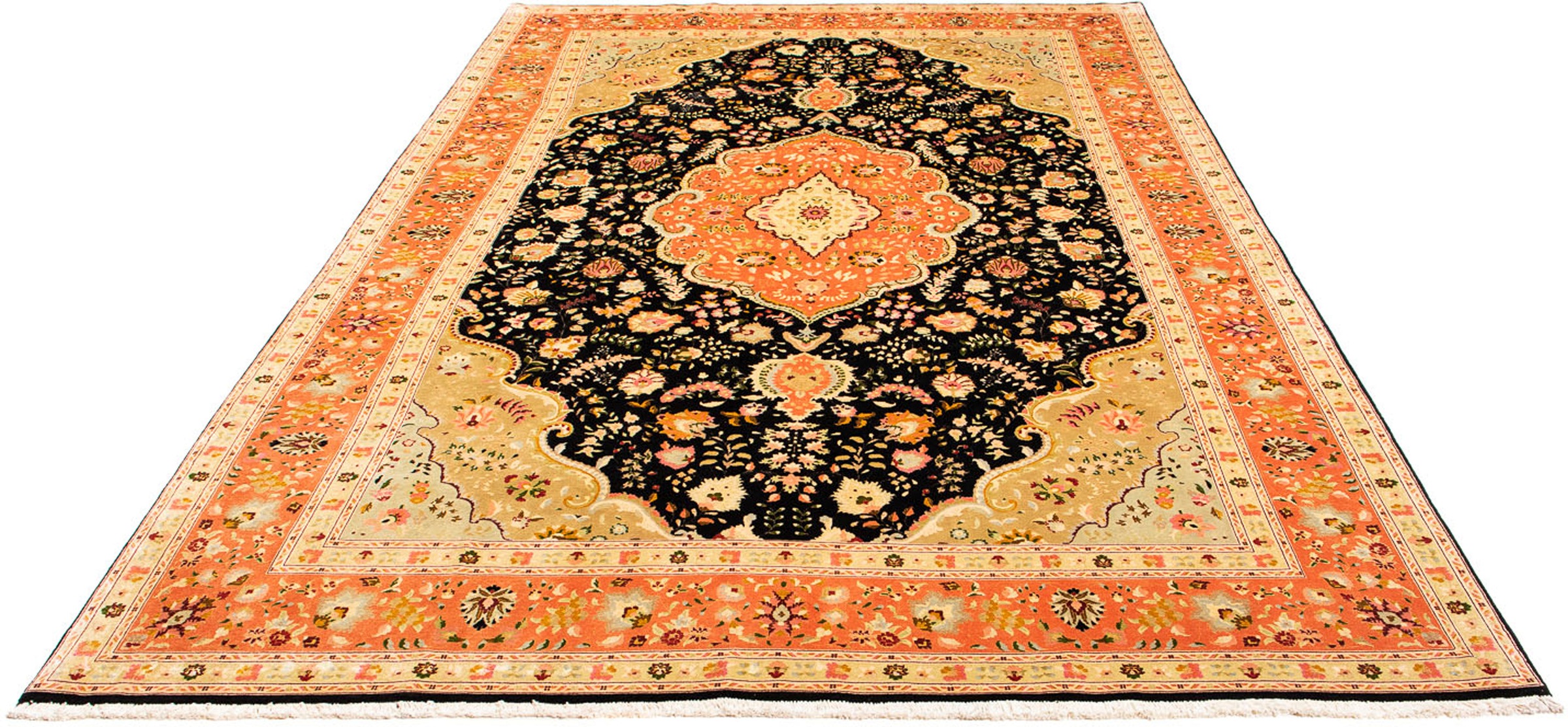 Image of morgenland Orientteppich »Perser - Täbriz - Royal - 302 x 197 cm - hellbraun«, rechteckig, 7 mm Höhe, Wohnzimmer, Handgeknüpft, Einzelstück mit Zertifikat bei Ackermann Versand Schweiz