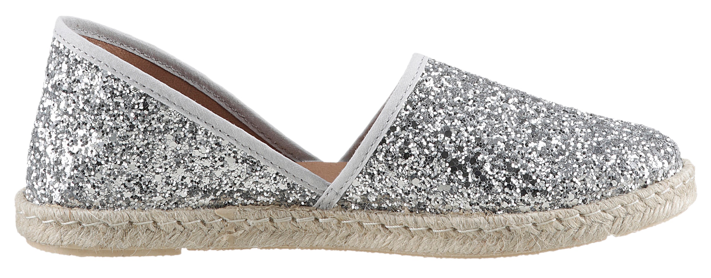 VERBENAS Espadrille »CARMEN GLITTER«, Slipper, Sommerschuh, Strandschuh mit Glitzer