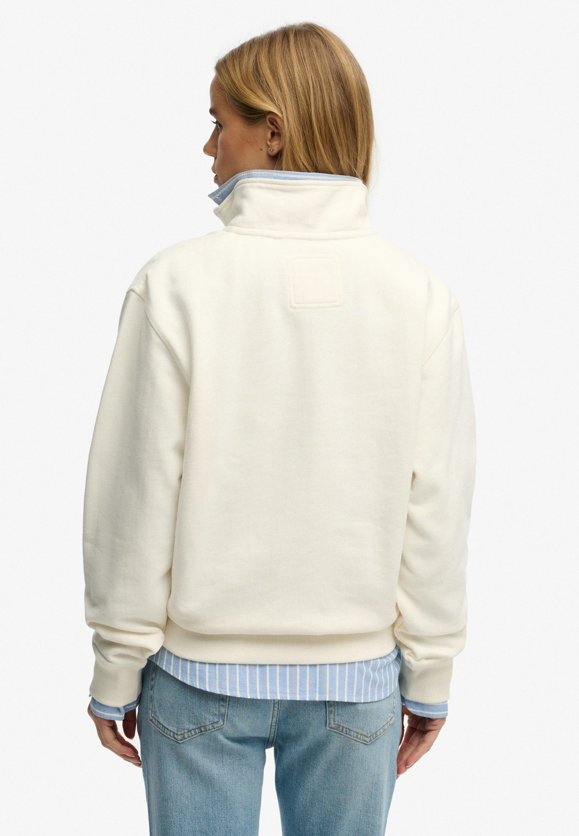 Superdry Sweatshirt »ATH ESS GRAPHIC HALF ZIP«, aus Baumwolle, Loose Fit, mit Rippbündchen am Saum
