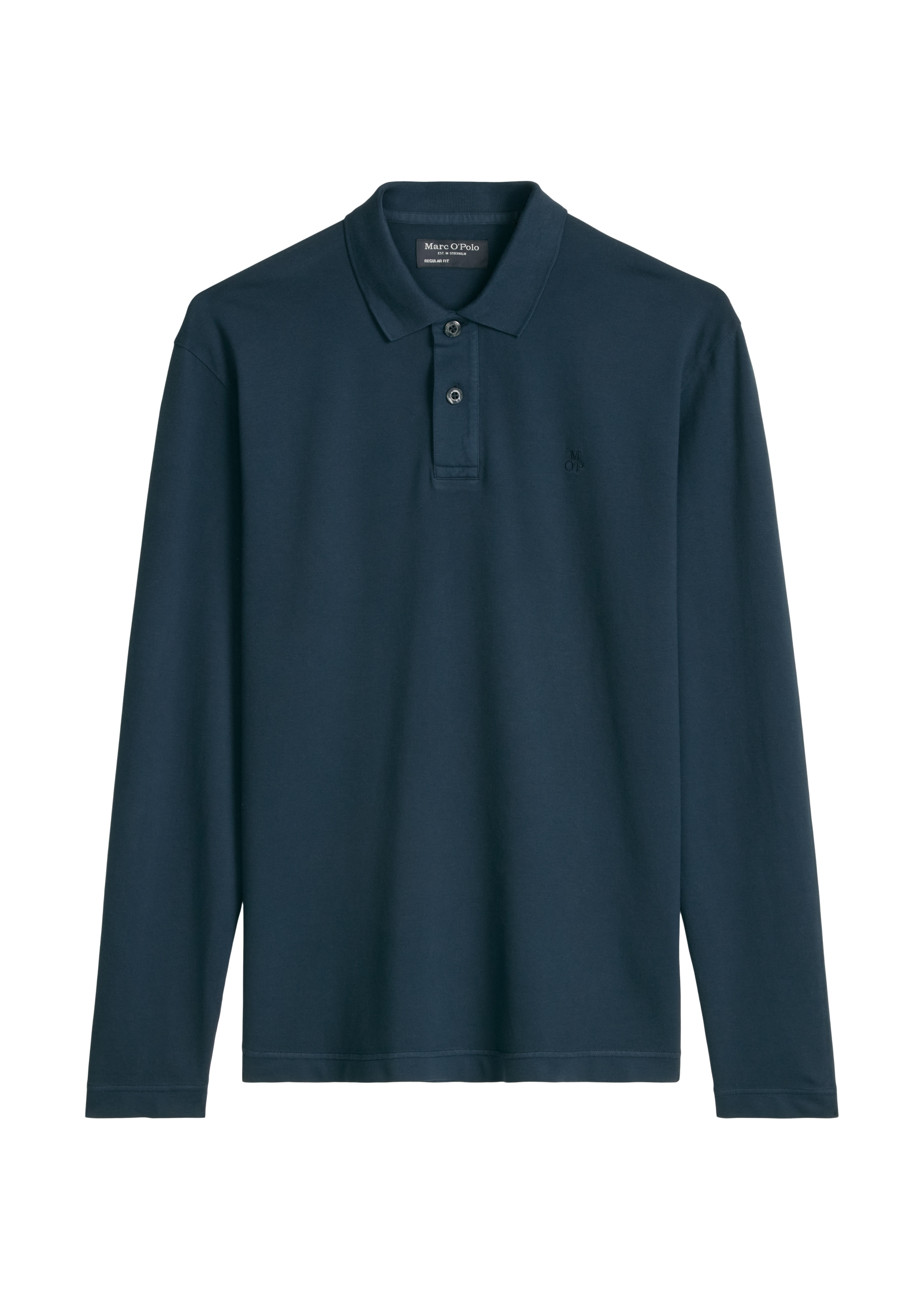 Marc O'Polo Polo à manches longues Piqué regular fit aus Bio-Baumwolle mit Elasthan