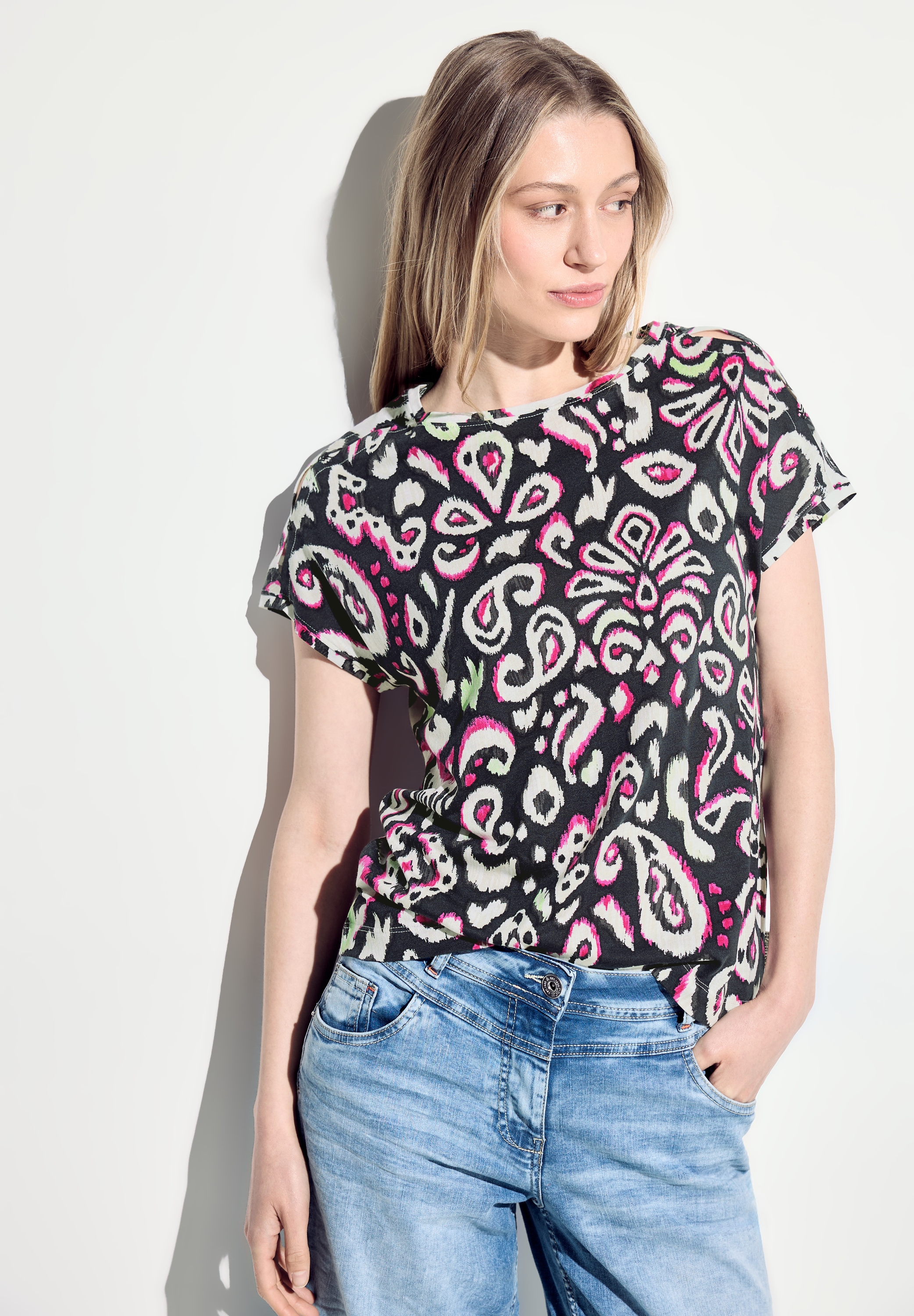 Rundhalsshirt, mit All-Over Print