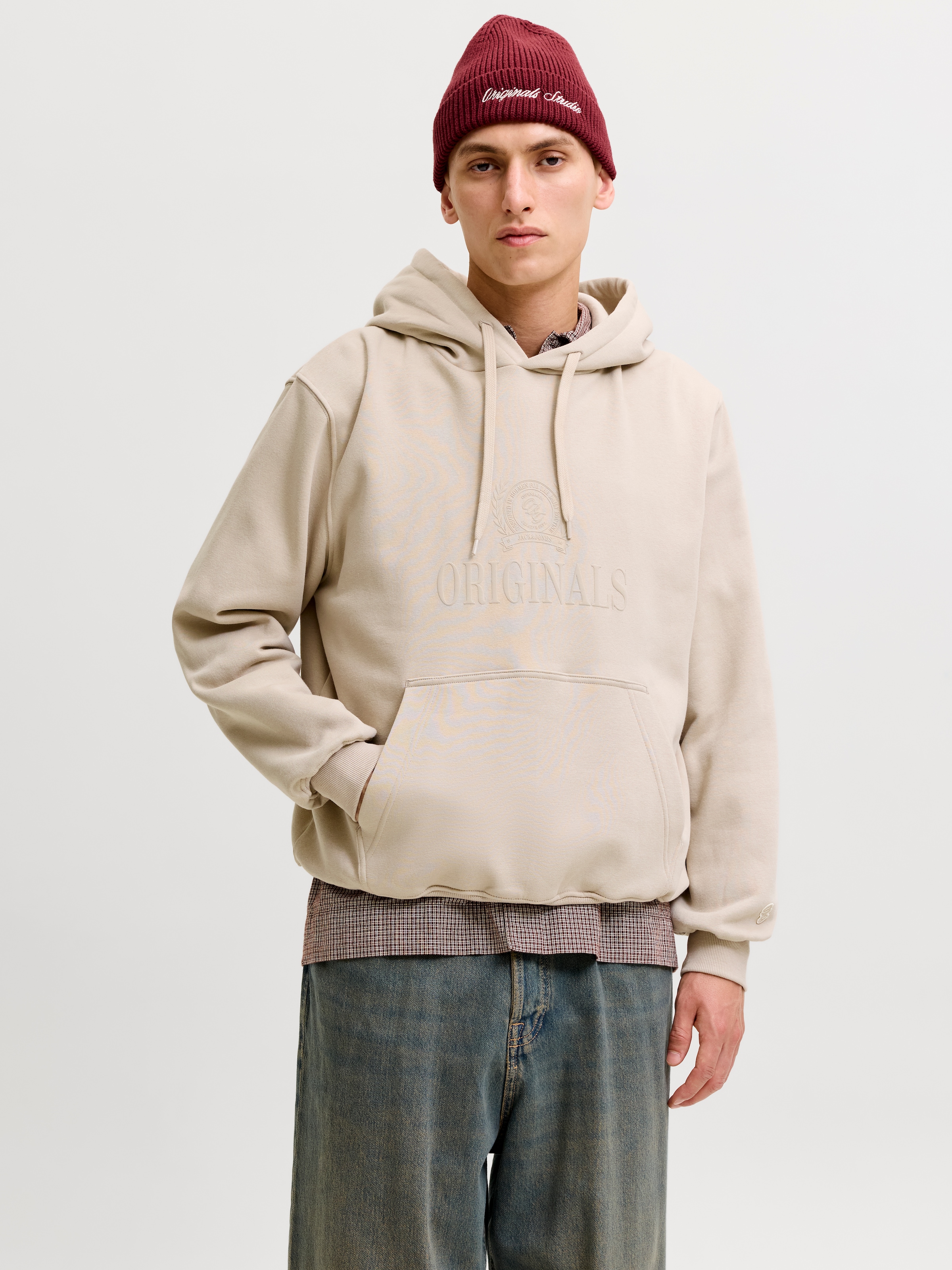 Image of Jack & Jones Kapuzensweatshirt "JORFREDERIKSBERG MONOGRAM SWEAT HOOD SN", Baumwollmischung, relaxed fit