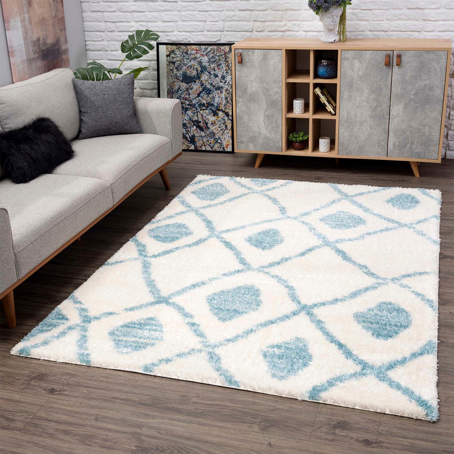 Image of Carpet City Hochflor-Teppich "Pulpy 563" rechteckig 30 mm Höhe besonders weich, Ethno Look, ideal für Wohnzimmer & Schlafzimmer