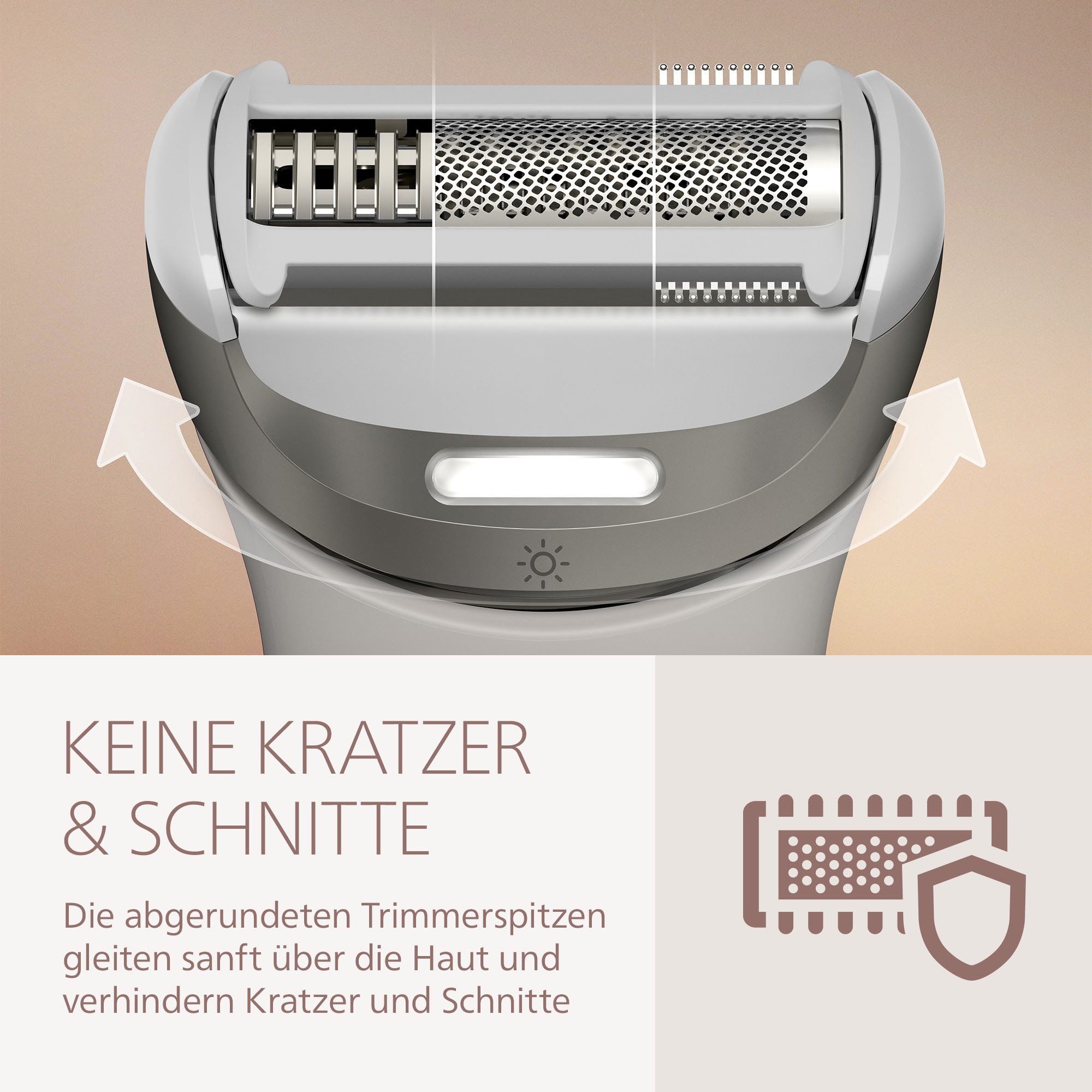 Philips Elektrorasierer »Lady Shaver Series 8000« 3 Stk. Aufsätze kabelloser Rasierer, nass und trocken, inkl. Trimmeraufsatz