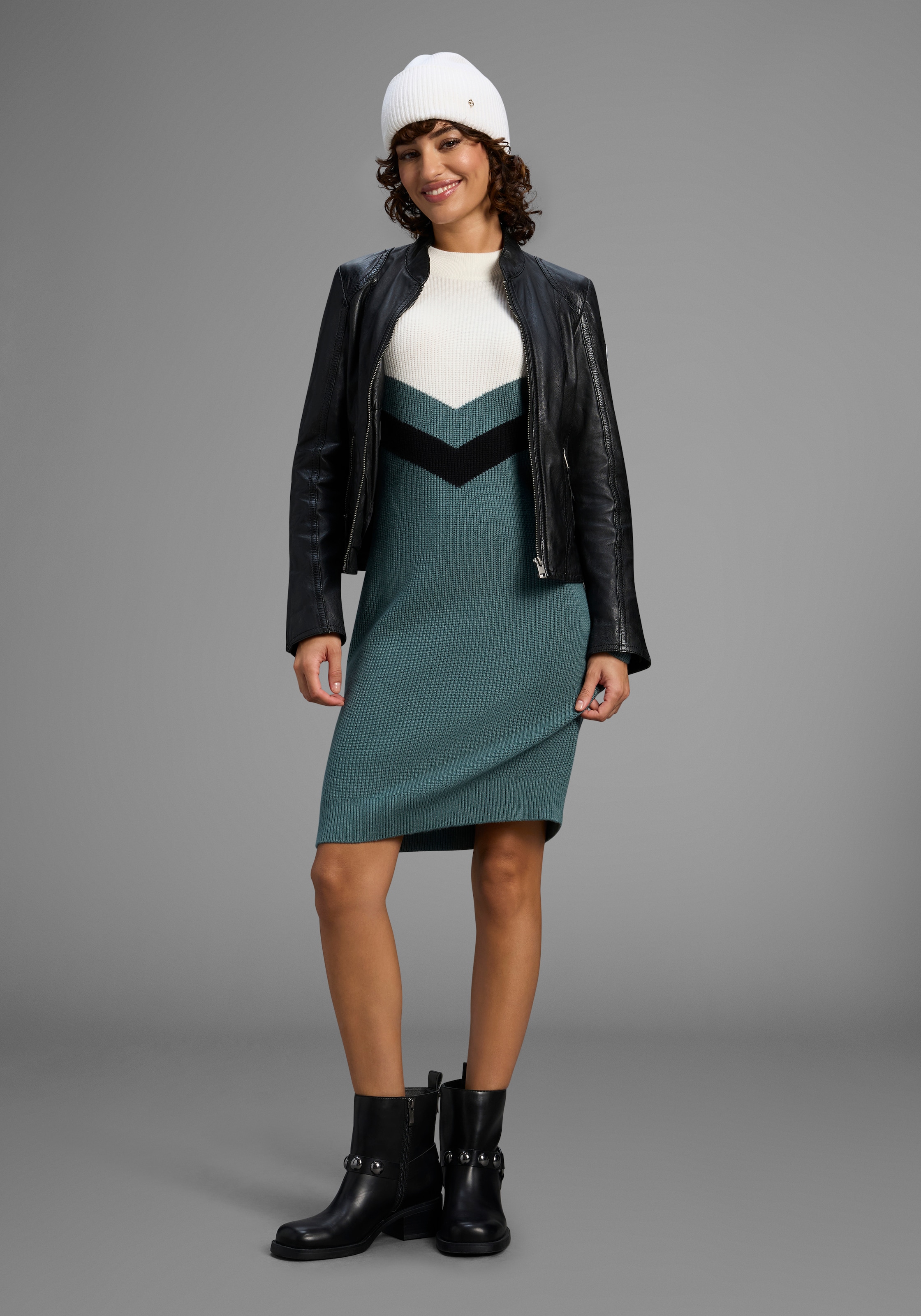 Laura Scott Robe en tricot Sans poches mit Streifenmuster aus weicher Viskosequalität