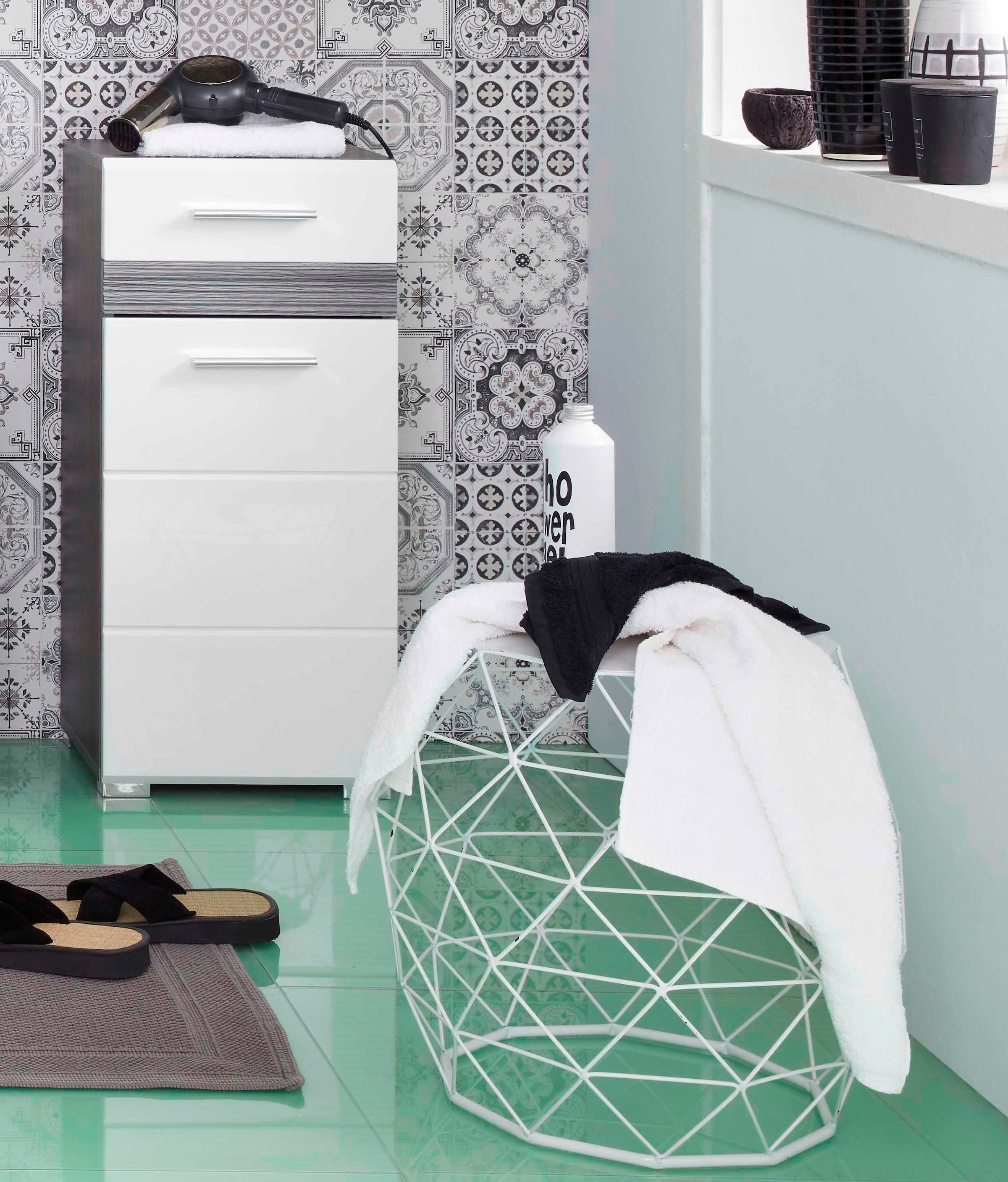 welltime Armoire basse »Toulon« Kommode mit 1 Tür & 1 Schublade - (B/T/H) 37/31/80 cm