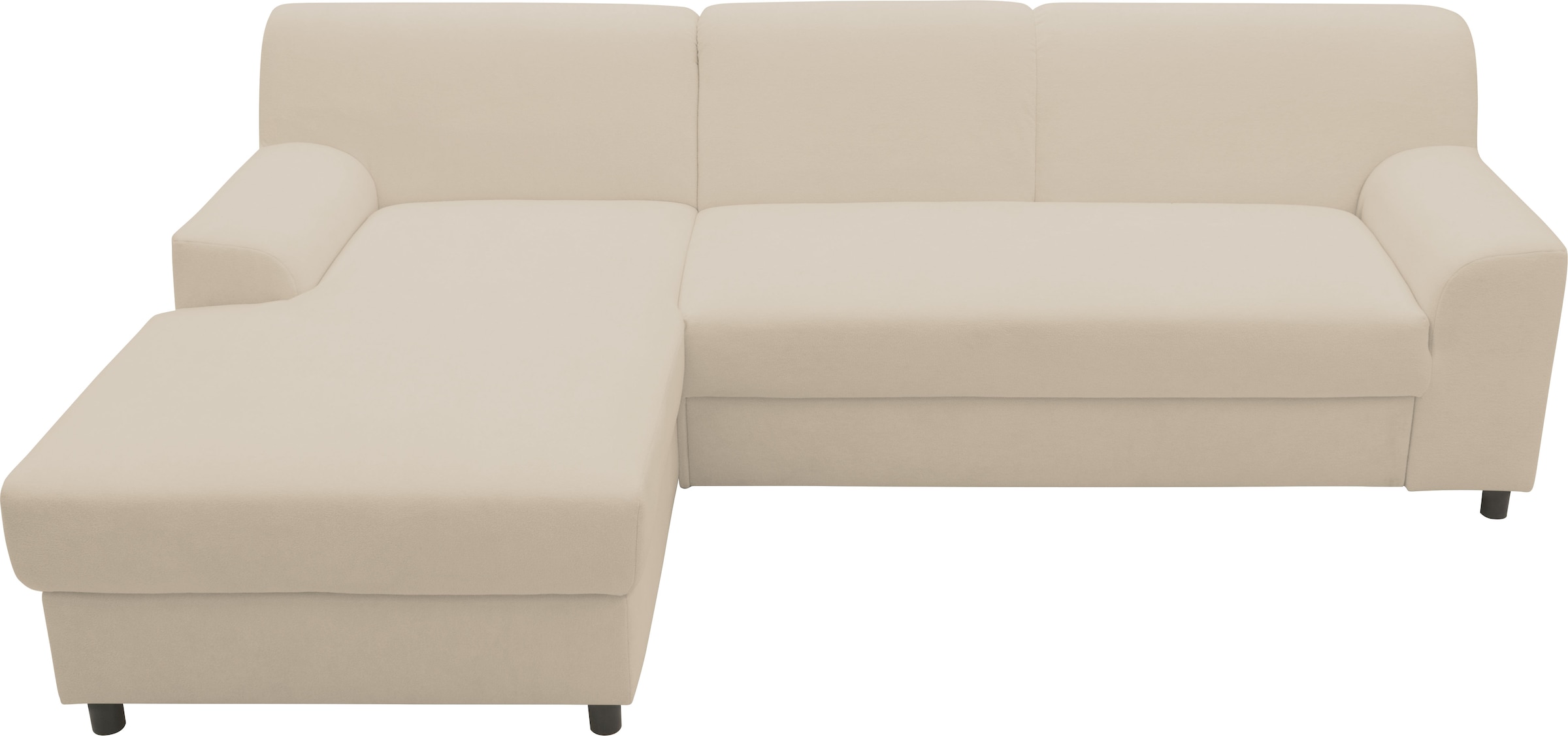 DOMO collection Ecksofa »Turah 2, L-Form, Cord oder Luxus-Microfaser, komfortabler Federkern«, B/T/H: 241/146/79 cm, incl. Zierkissen, wahlweise mit Bettfunktion