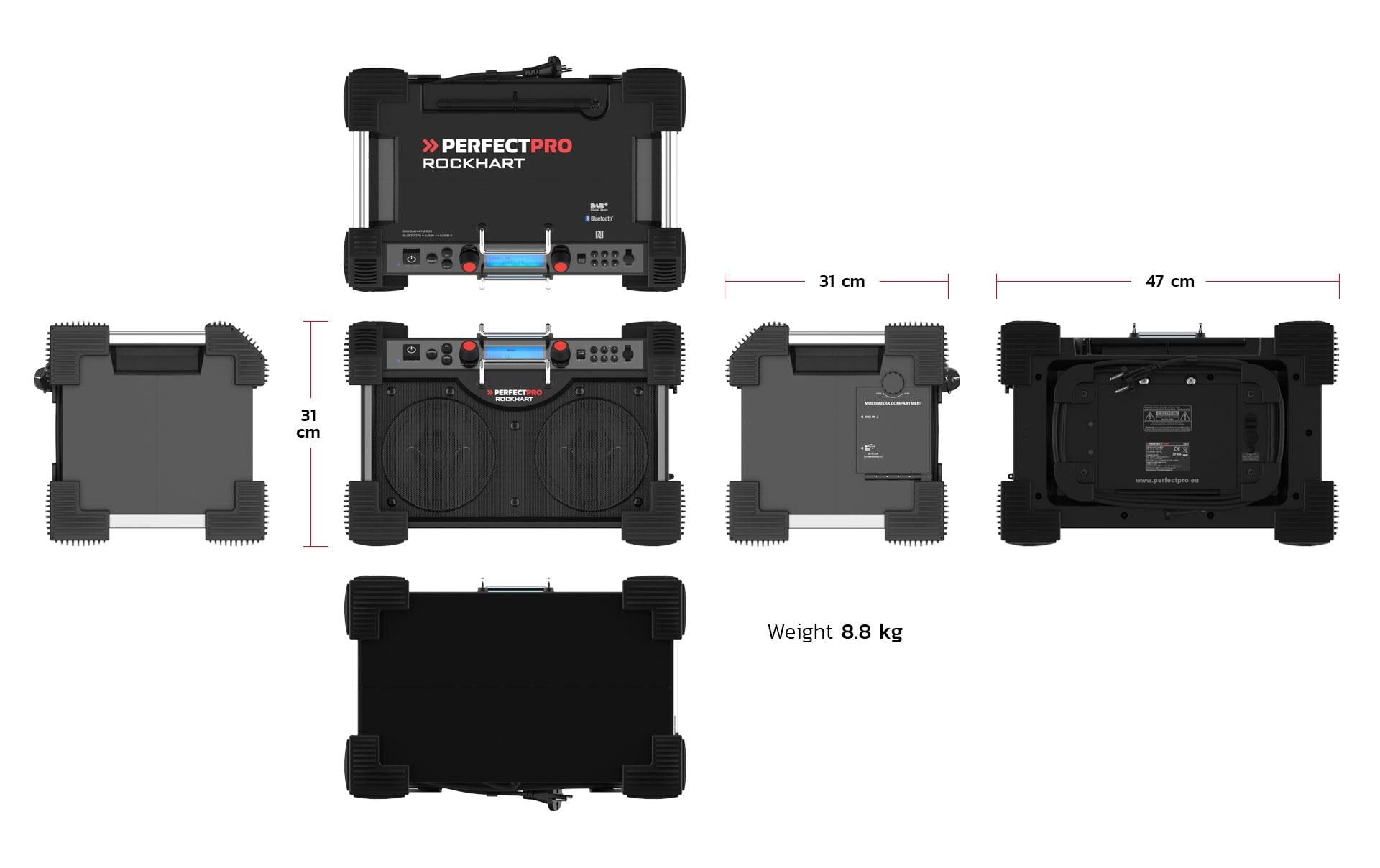 PerfectPro Digitalradio (DAB+) »ROCKHART« ( ) Display, Equalizer, Senderspeicher