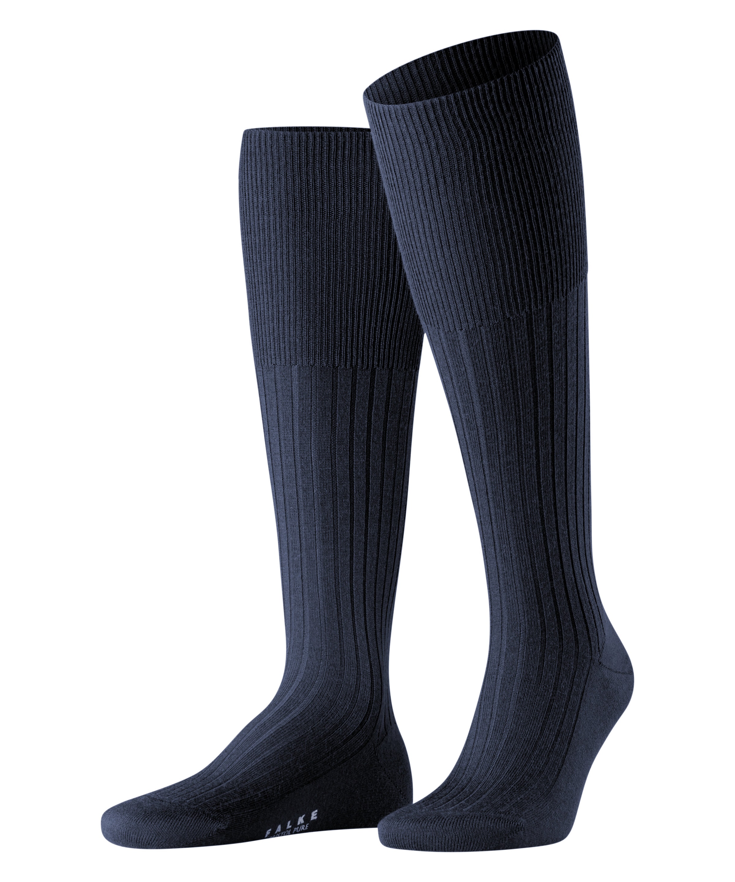 Image of FALKE Kniestrümpfe "Bristol Pure" mit Merinowolle und Seide, feine Rippenstruktur