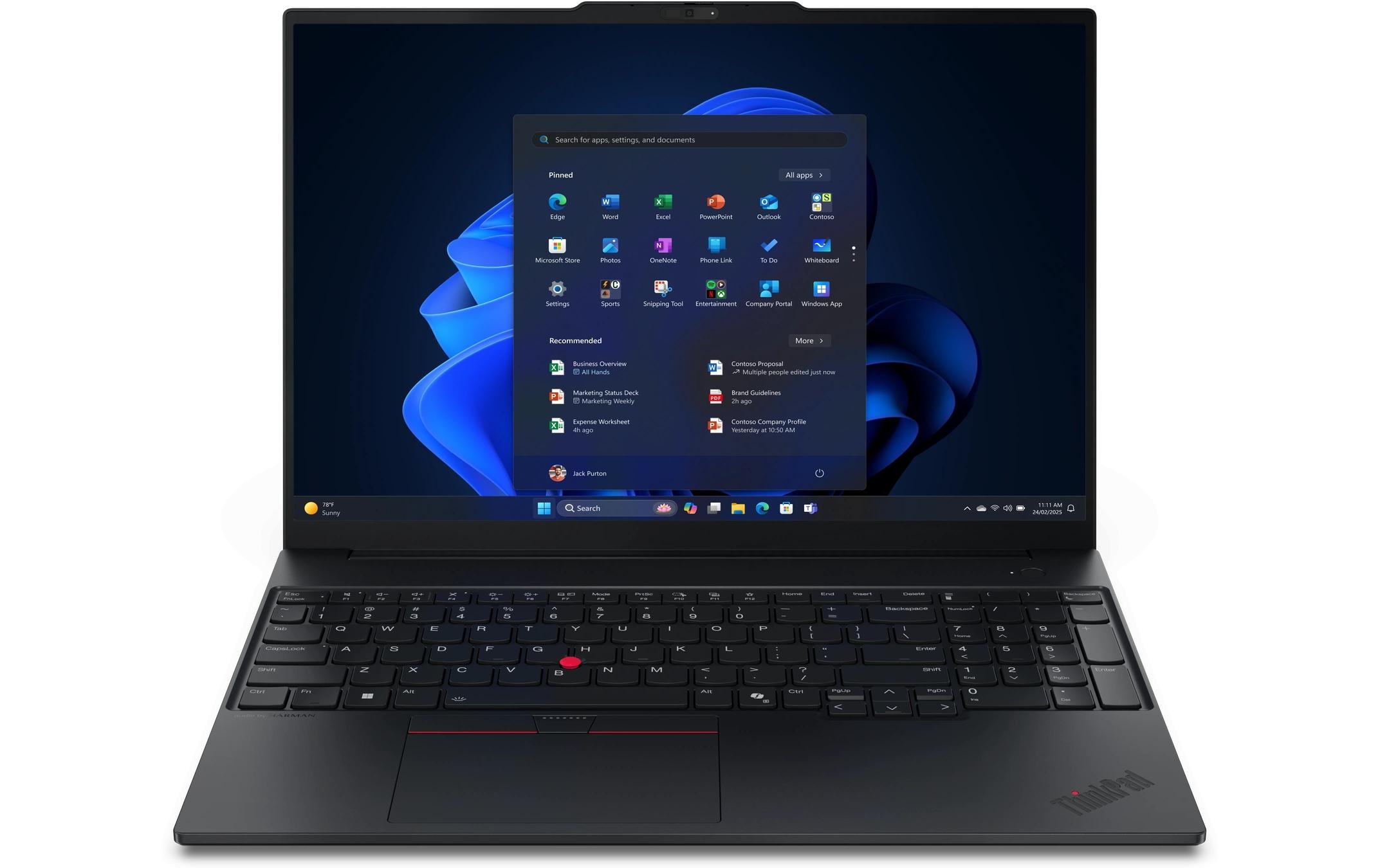 Image of Lenovo Business-Notebook "ThinkPad E16 Gen 3 (AMD)" / 16 ″ AMD Ryzen 7 1.000 GB SSD Integrierte NPU (Neural Processing Unit)
