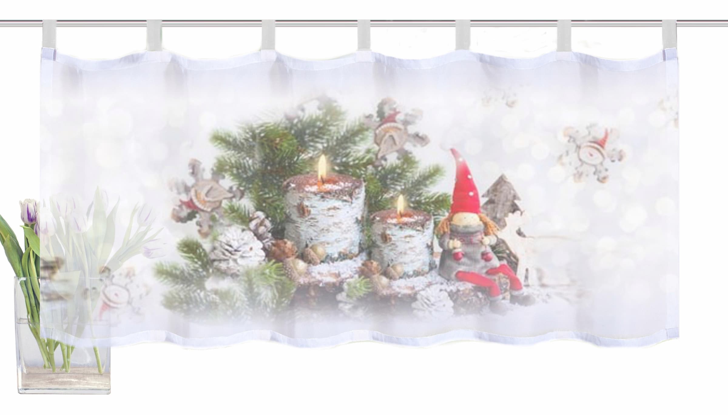 HOME WOHNIDEEN Scheibengardine »WEIHNACHTSWICHTEL«, (1 kaufen bequem 45x120 St.), HxB