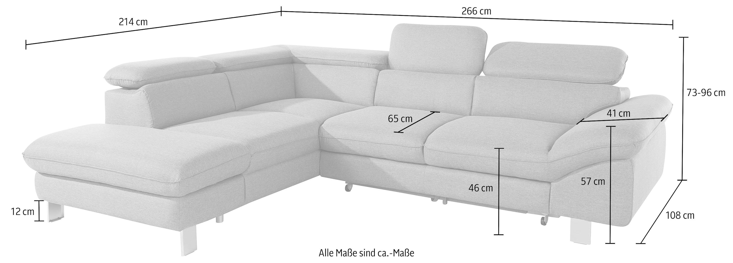 COTTA Ecksofa »Driver«, mit Kopfteilverstellung, auf versandkostenfrei Bettfunktion mit wahlweise